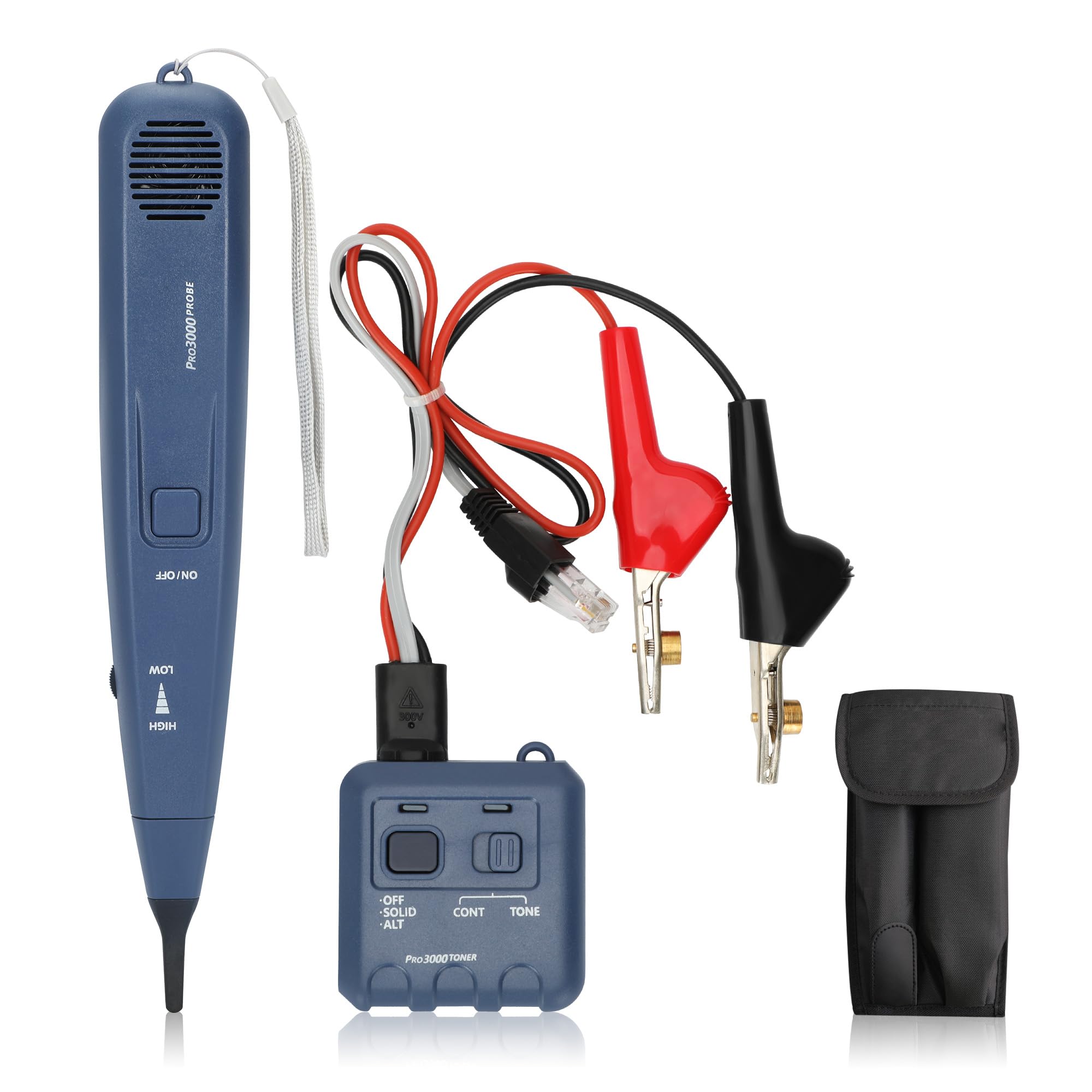 Lunarlipes Pro3000 Tone Generator and Probe Kit, Toner Electrical Tool, Wire Toner and Probe Kit, Handheld Telephone Line Finder with SmartTone Technology