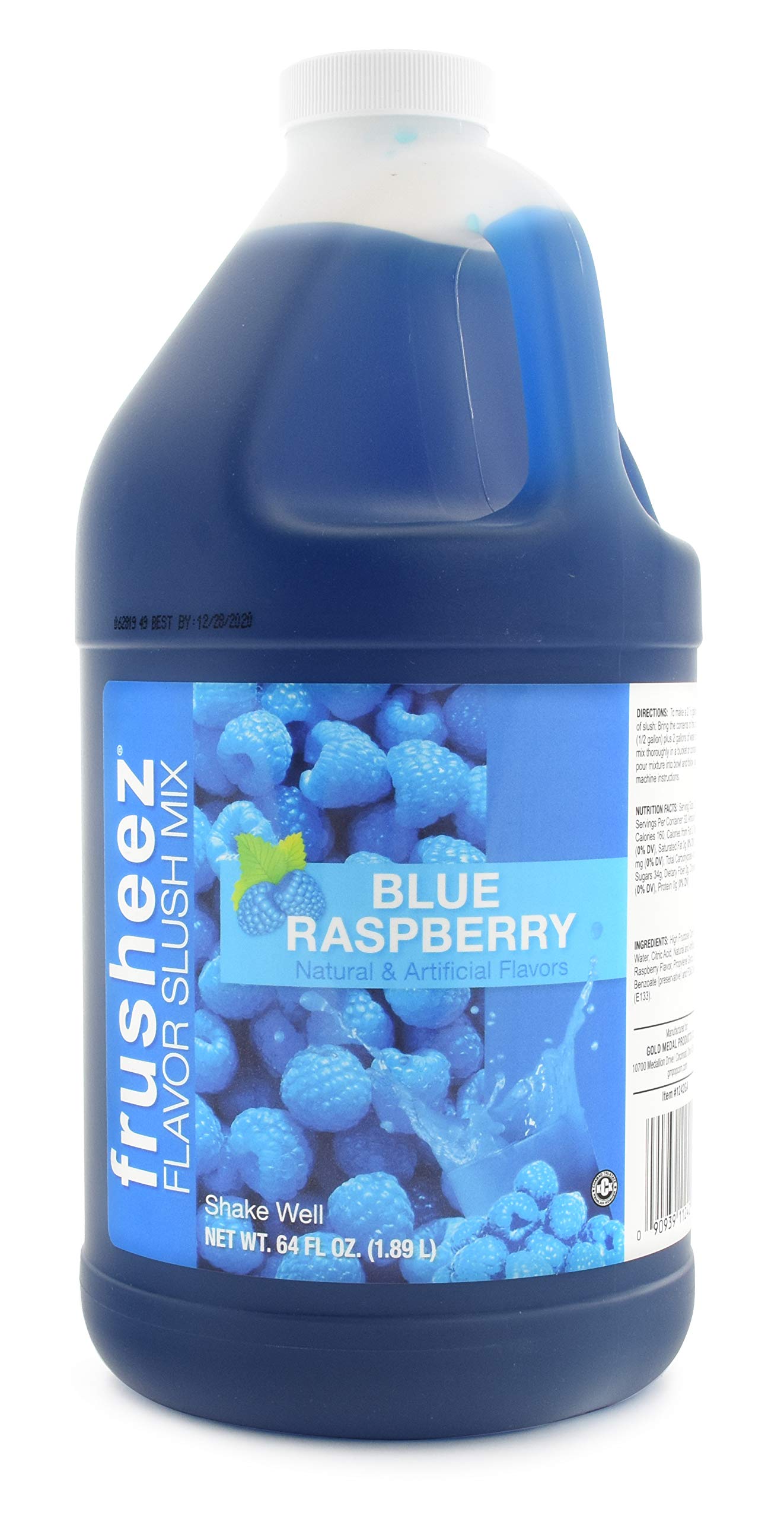 Frusheez Blue Raspberry Slush and Slushie Mix, 1/2 Gallon