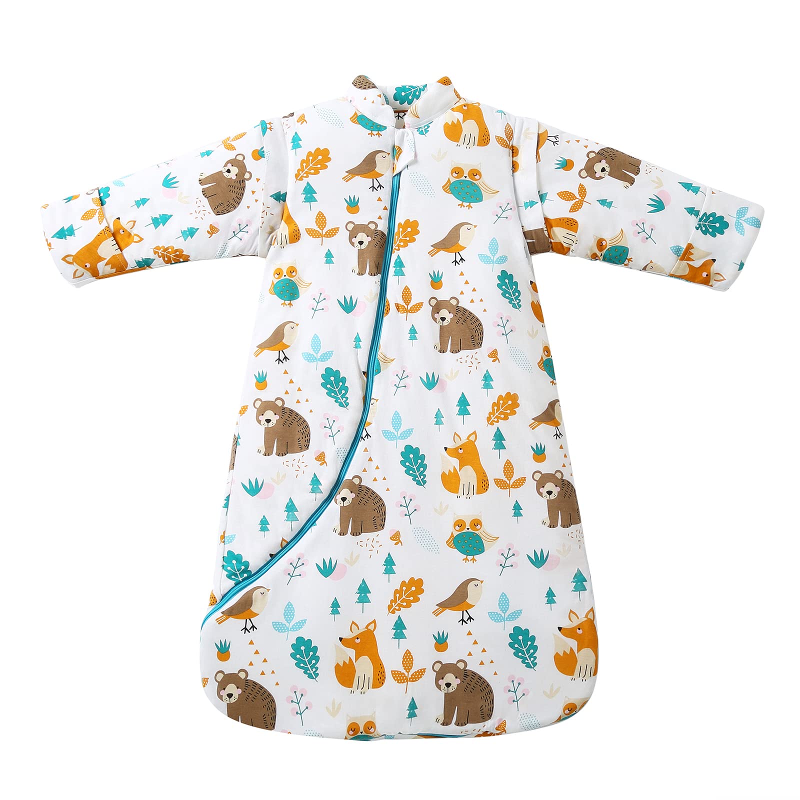 MIKAFENBaby Winter Sleeping Bag Kids Sleeping Bag 3.5 Tog Organic Cotton Sleeping Bag Various Sizes from Birth to 4 Years Old (M:Baby Height 75-90cm/7-18months, Animal World)