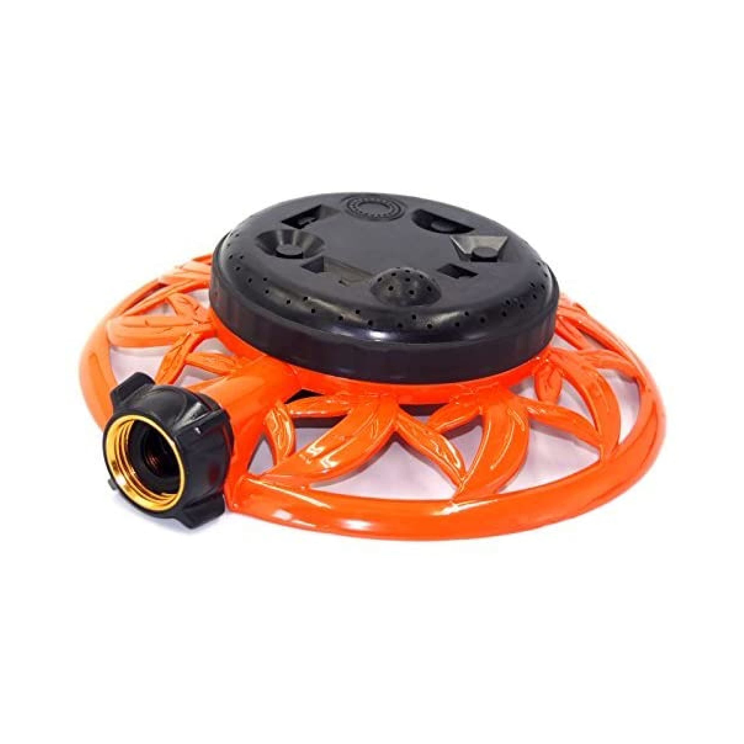 2wayz 8 Pattern Turret Sprinkler with Super Heavy Duty Metal Zinc Base. Powerful Water Output with No Leaks! Garden Sprinkler Fits Hoses. Connector Swivels 360