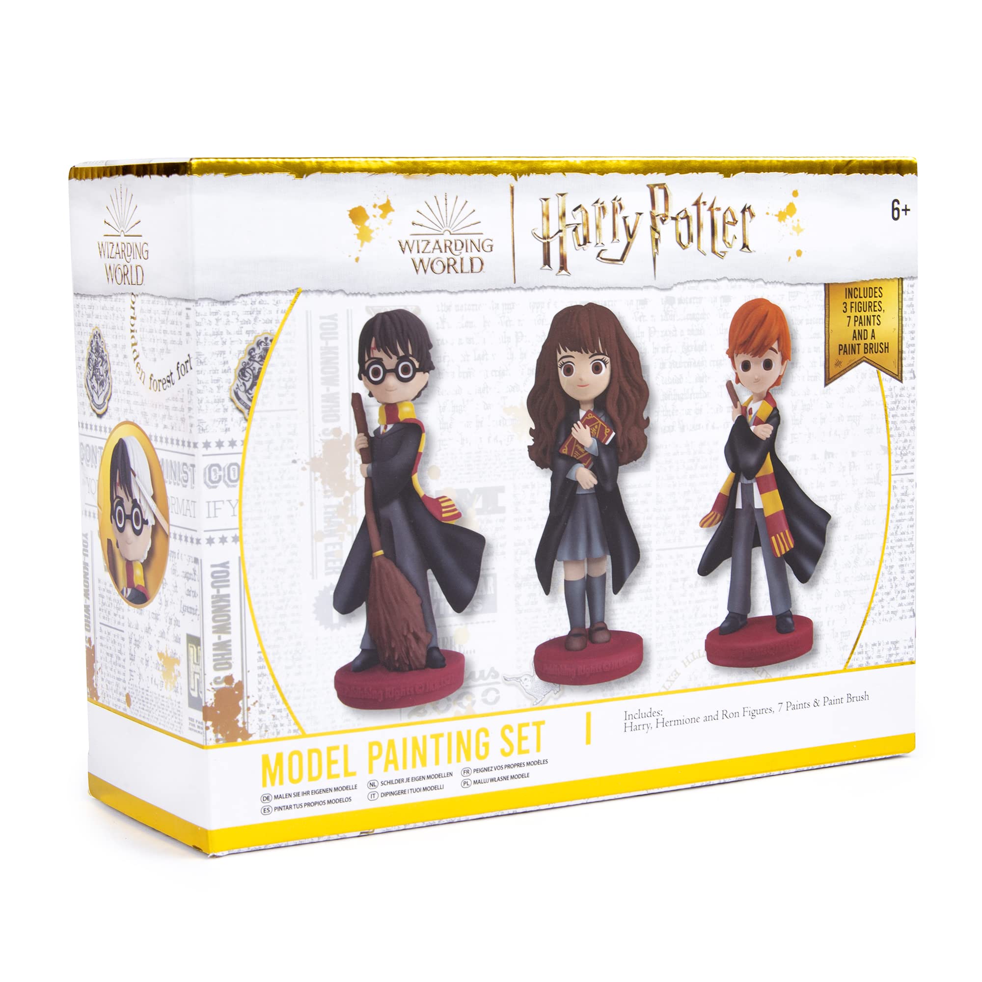 Harry Potter abeec Model Painting Set - Paint Your Own Sets for Kids Gifts - 3 x Figures, 7 x Poster Paints and 1 x Extra Fine Paint Brush Gifts for Kids