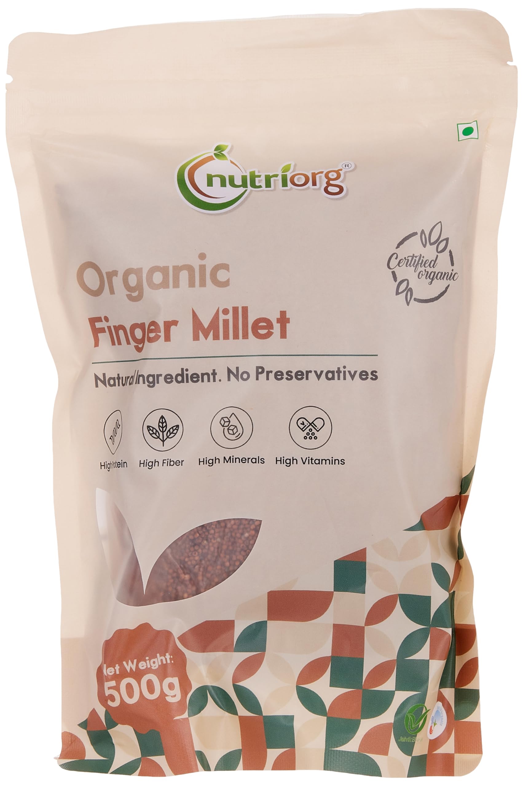 Nutriorg Organic Finger Millet (Ragi) 500g