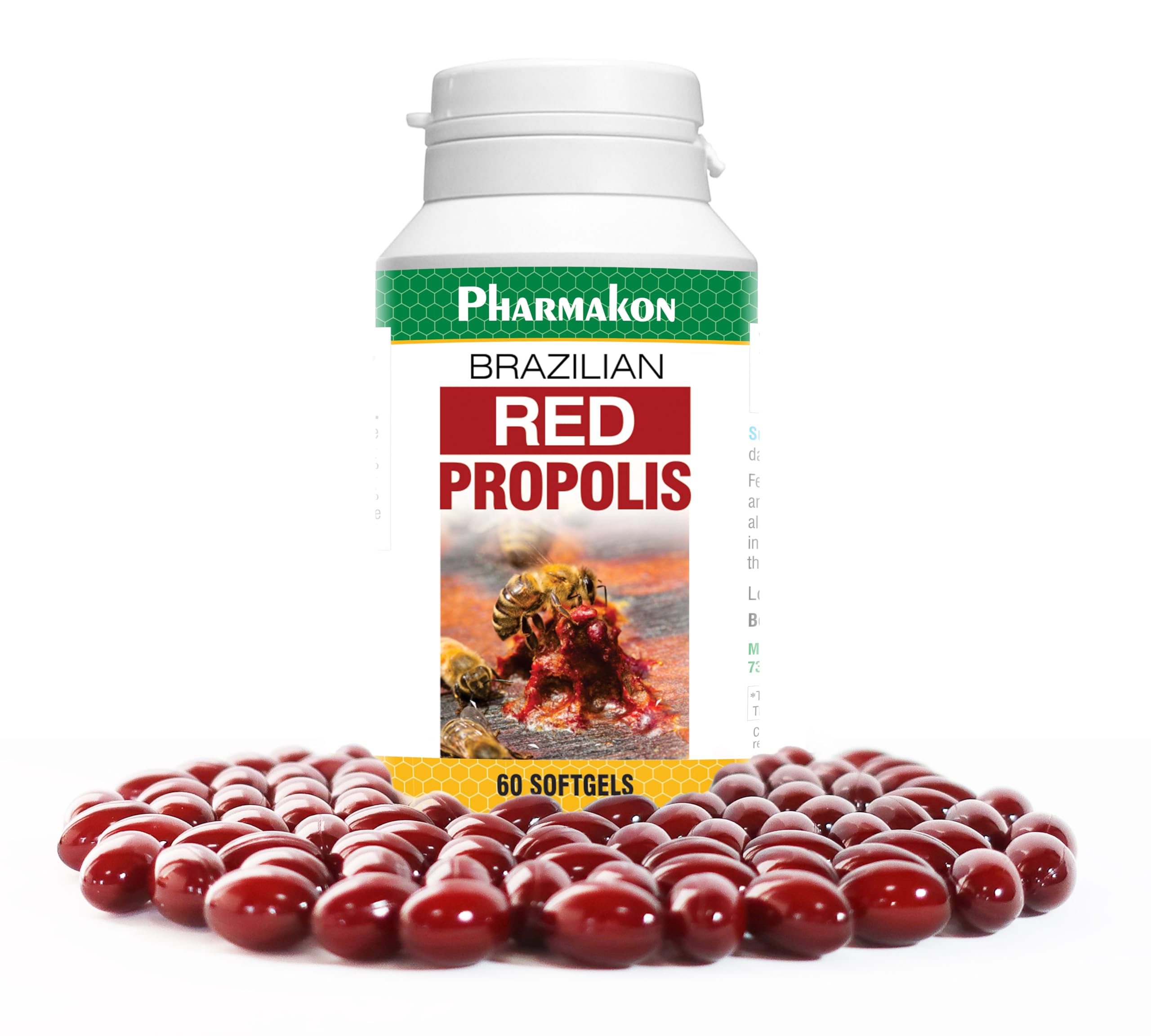 PHARMAKON Brazilian Red Propolis, Potent Extract Packed in Softgels