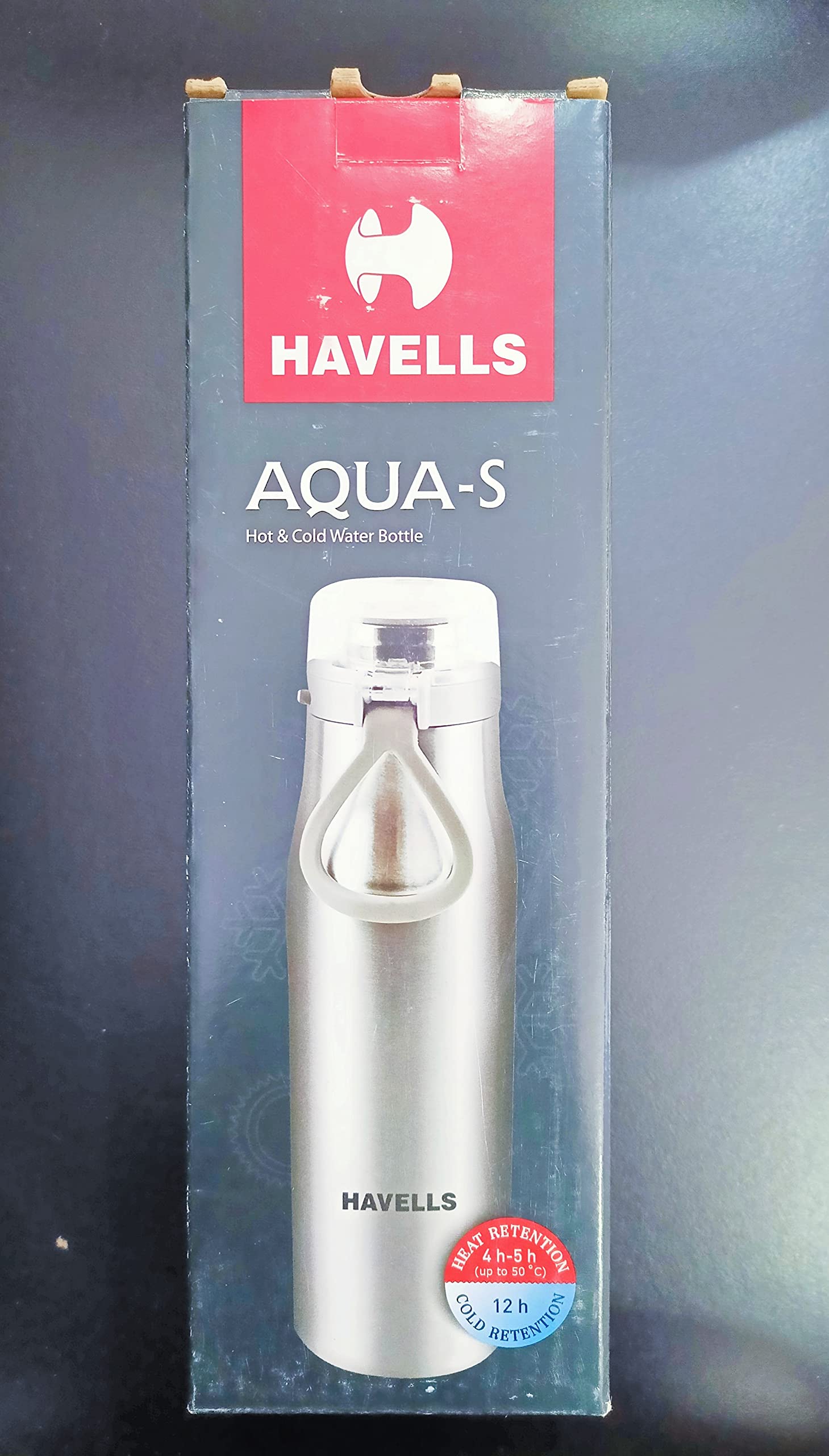 HavellsAqua-S Double Wall Hot/Cold Water Bottle, 304 Grade Stainless Steel Inner Body, Non Toxic, Leak Proof, Easy To Clean, 590 Ml Silver