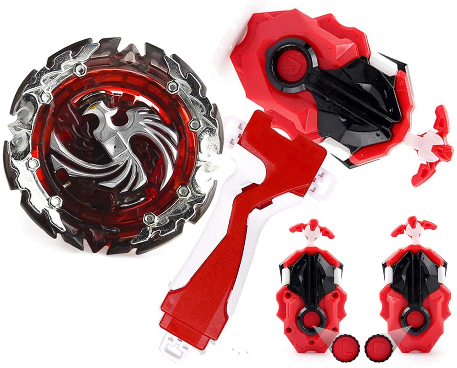 CombatGyro Bay Blades Toy Evolution Turbo GT B-131 Booster Dead Phoenix.0.at Starter Set B-184 LR Launcher Grip Metal Fusion God Bey Battling Tops Burst Gaming Toy Gift for Boys Age 4-7 8-12+