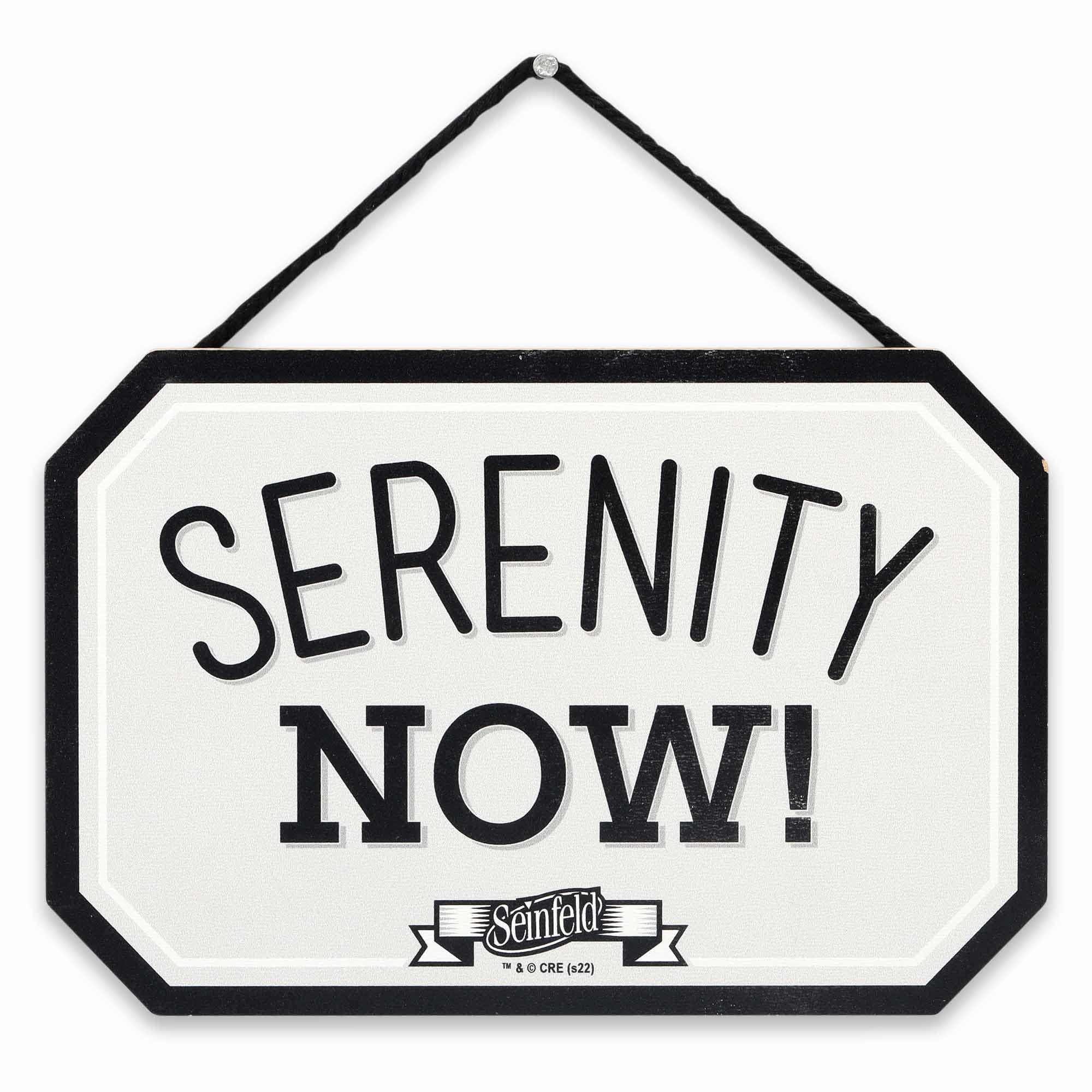 Open Road Brands Seinfeld Serenity Now Hanging Wood Wall Decor - Funny Seinfeld Sign - Great Gift Idea