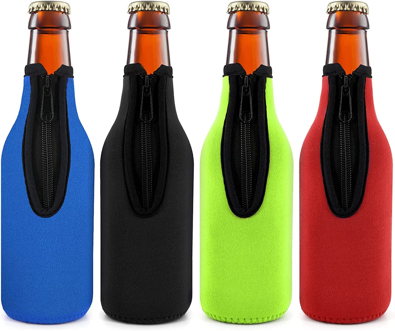 THE WHITE SHOPBeer Bottle Cooler Pouch Collapsible Neoprene Sleeves Insulators Cover Bag for 12 OZ 330ml Bottles 4pack