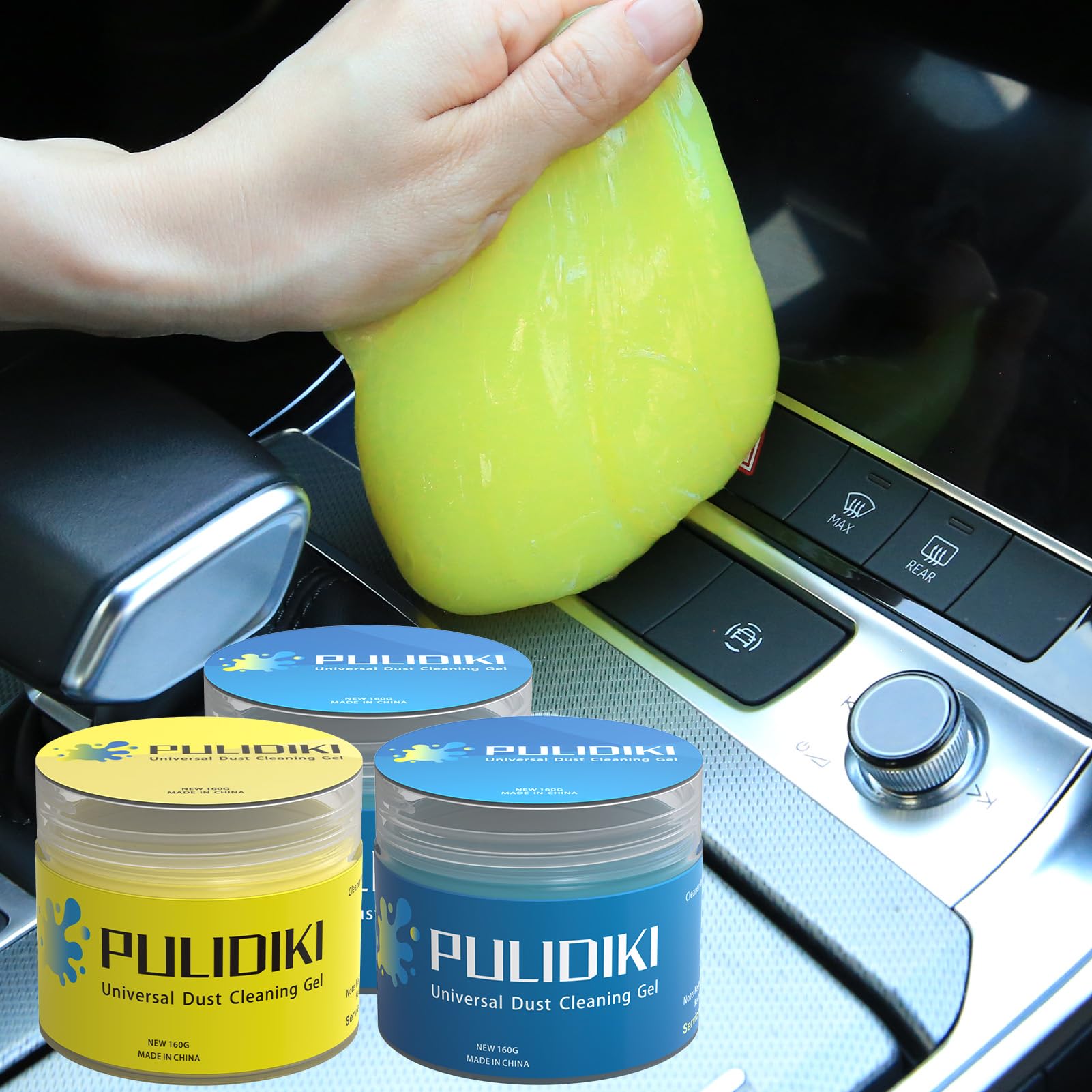 PULIDIKICar Cleaning Gel Yellow and Car Cleaning Putty Blue 2Pack Bundle