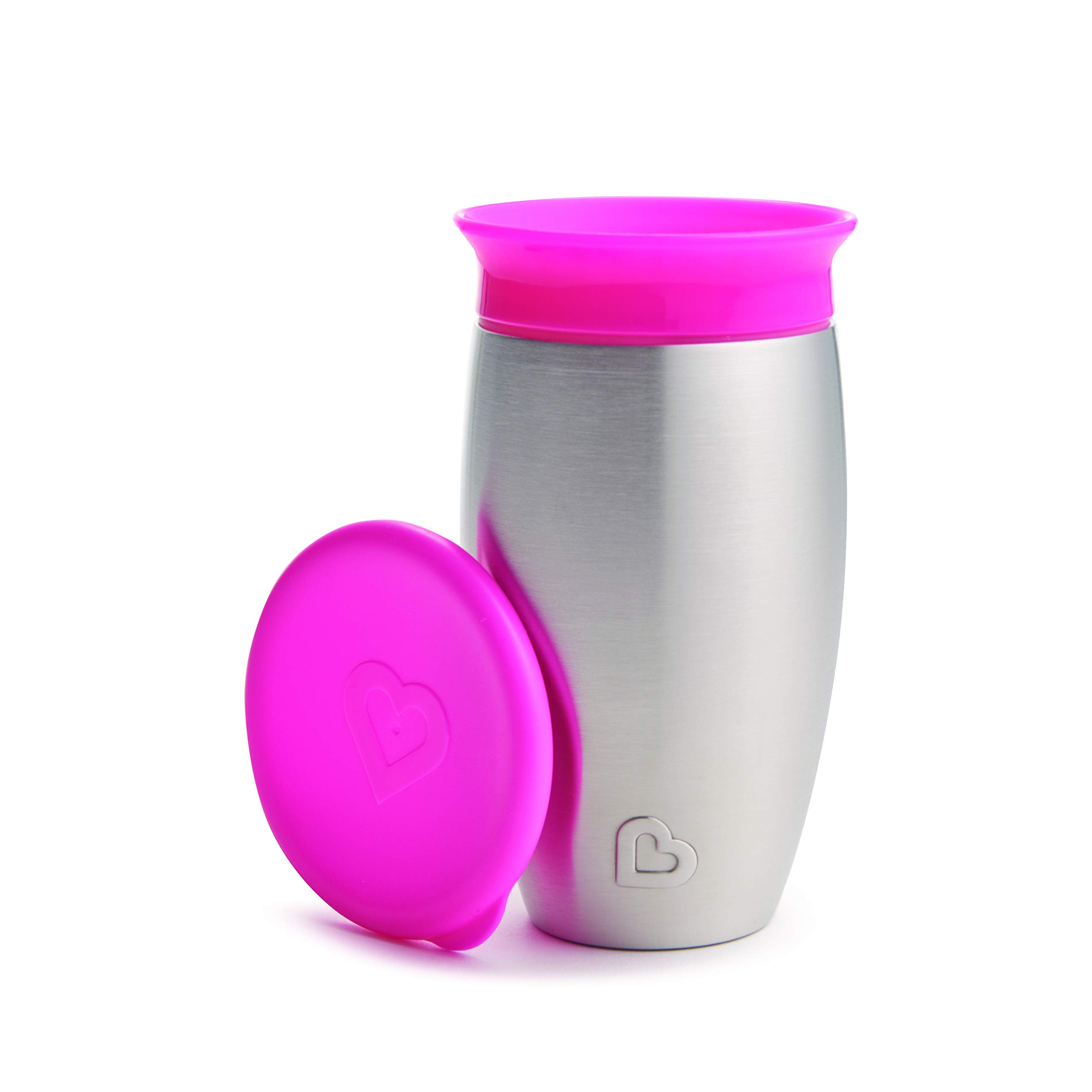 Munchkin Miracle Stainless Steel 360 Sippy Cup (Pink, 10oz)