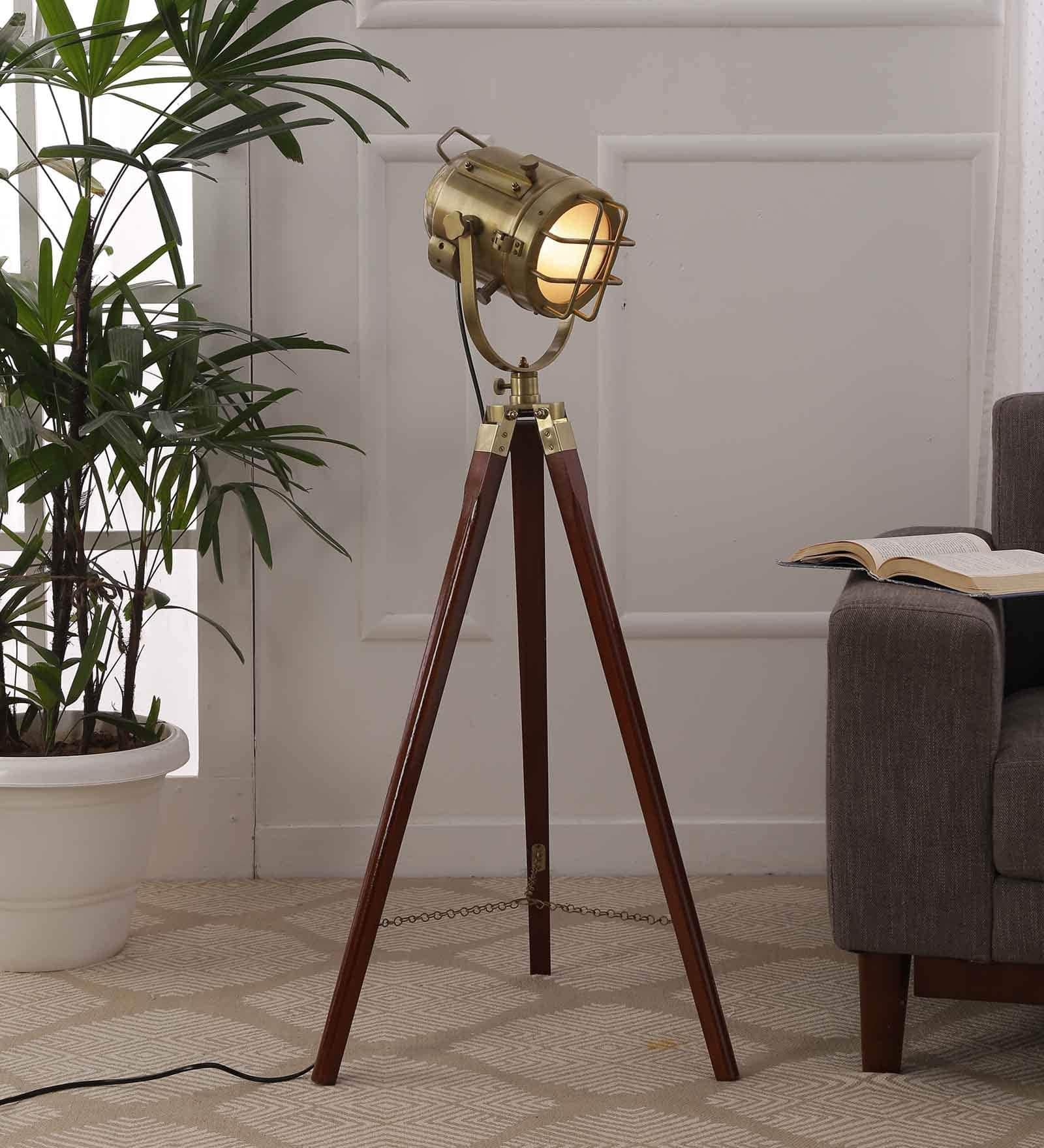 Simona Ceramic Floor Lamp, Metallic, Pack of 1