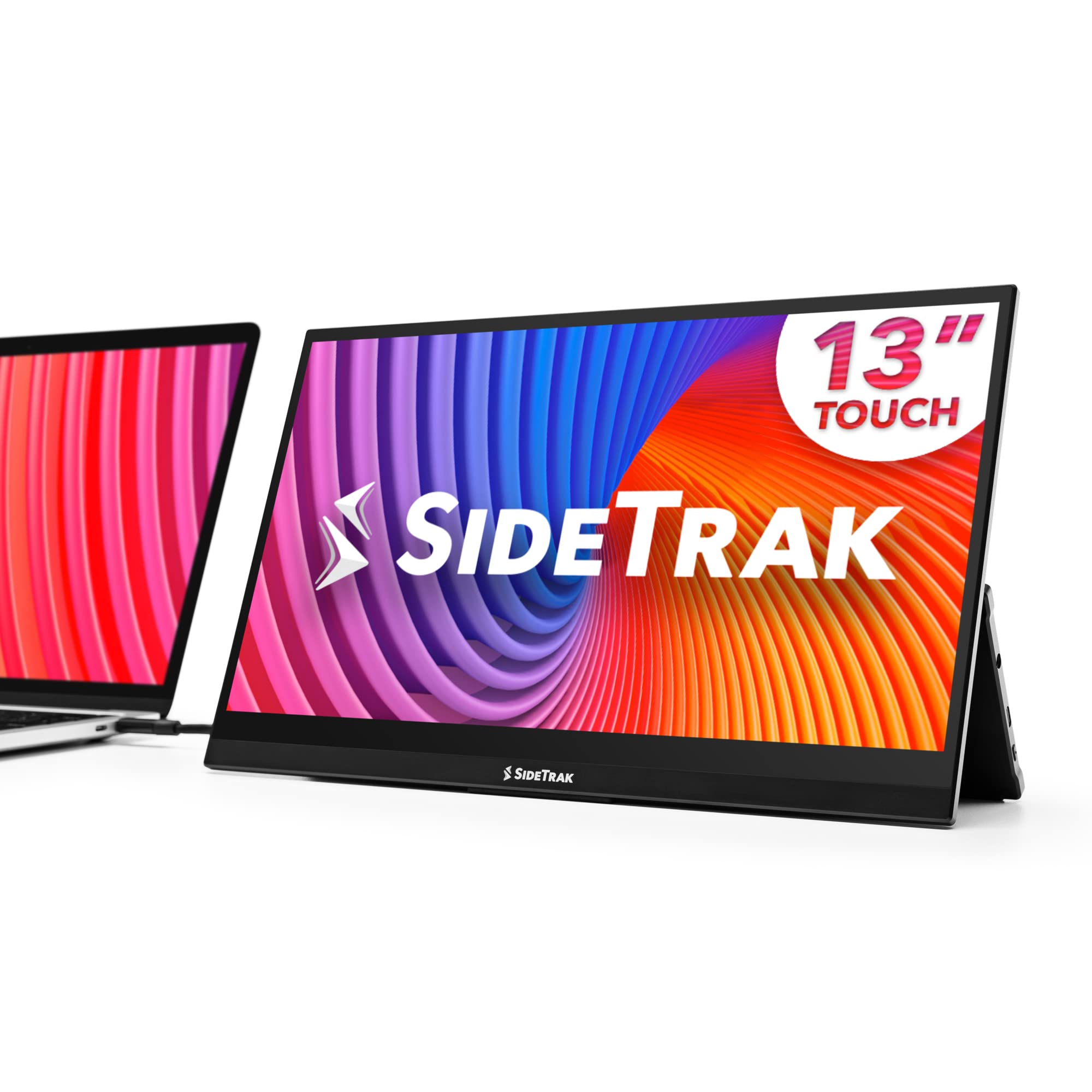 SideTrak Solo Pro 13” Touchscreen Portable Monitor for Laptop | 1080p LED Small Laptop Screen Extender | Kickstand | 10ms Response Time | 60Hz Refresh Rate | USB-C, Mini-HD | 1.6 lbs Travel Monitor