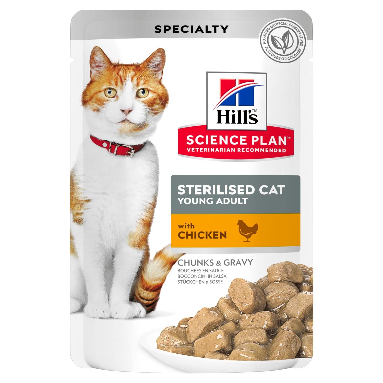 Hill'sScience Plan Sterilised Cat Young Adult Cat Food with Chicken Pouch 85 grams (Pack of 12 pcs)