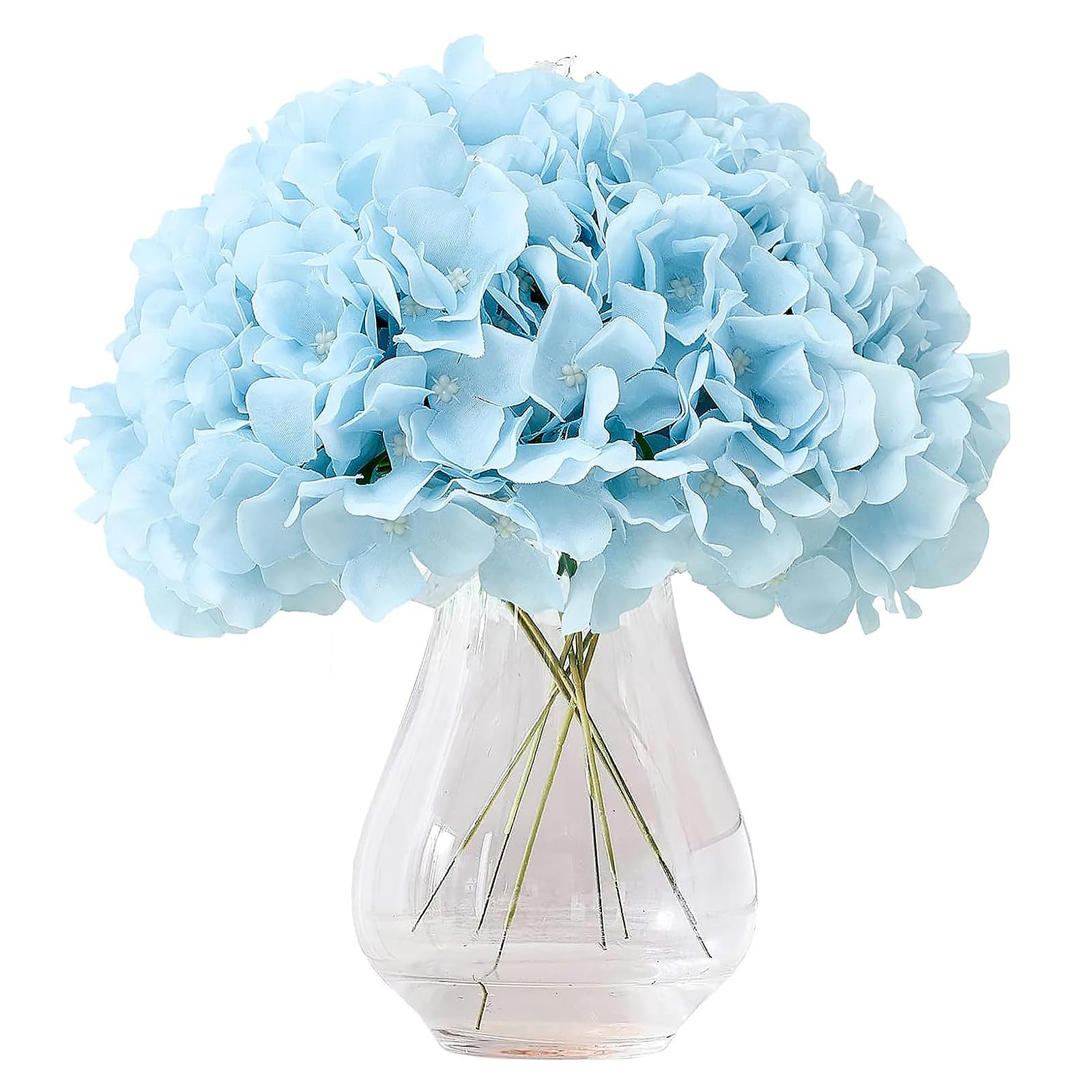 ANTOLE Silk Hydrangea Fake Flower 10pcs DIY Floral Artificial Flower with Stems for Wedding Office Shower Decor Hotel Banquet Home Decor