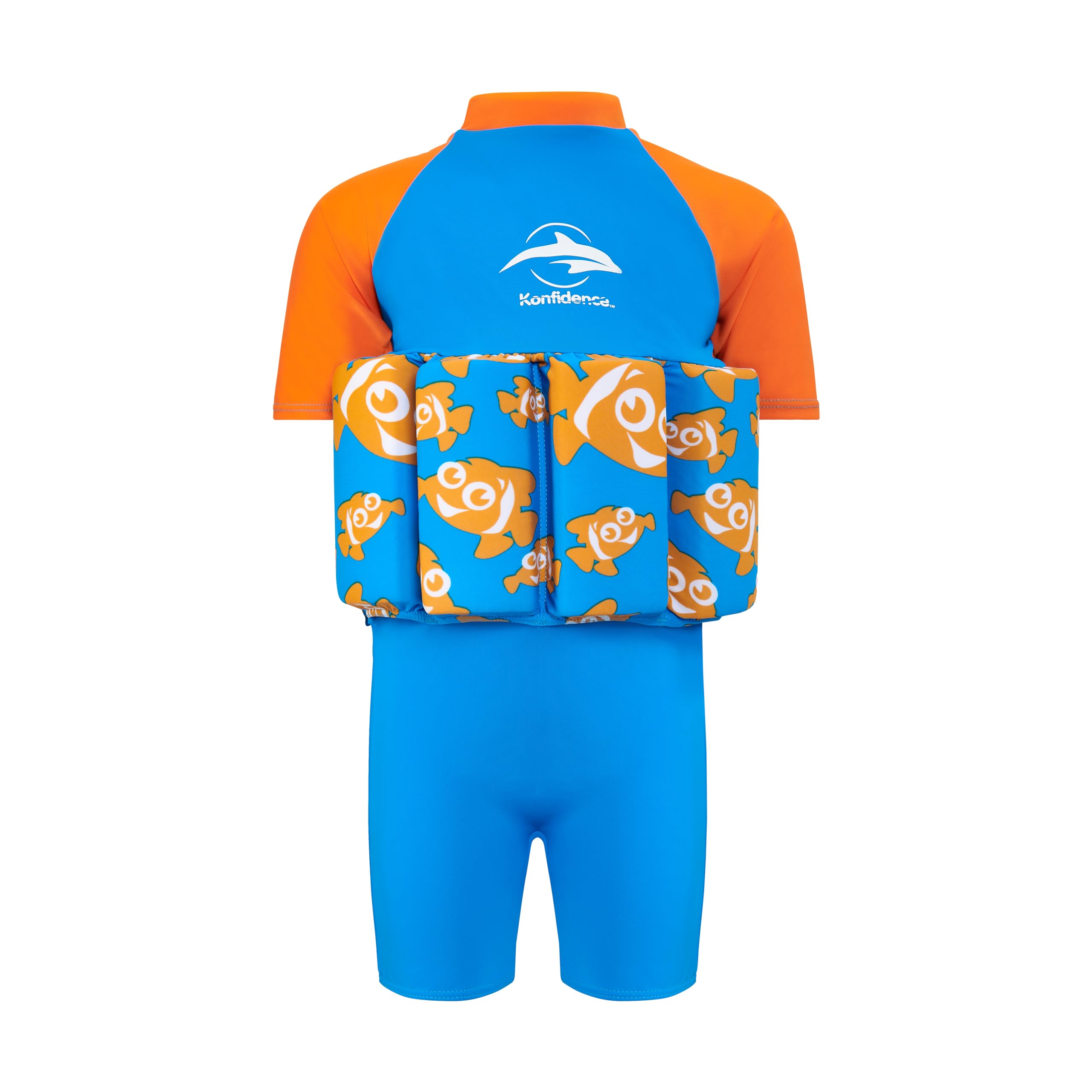 KonfidenceFloat suit - Traditional Kids Swimsuit for 1-5 Years with Adjustable Buoyancy/Removable Foam Floats - Super Soft,Flexible Lycra