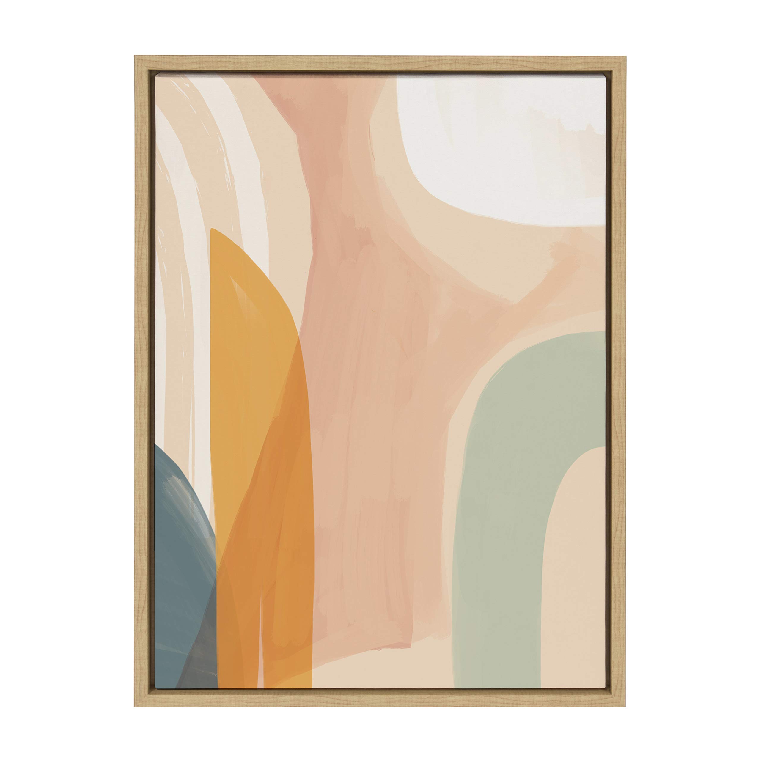 Kate and Laurel Sylvie Sunrise Over Marrakesh Abstract Framed Canvas Wall Art by Kate Aurelia Holloway, 18x24 Natural