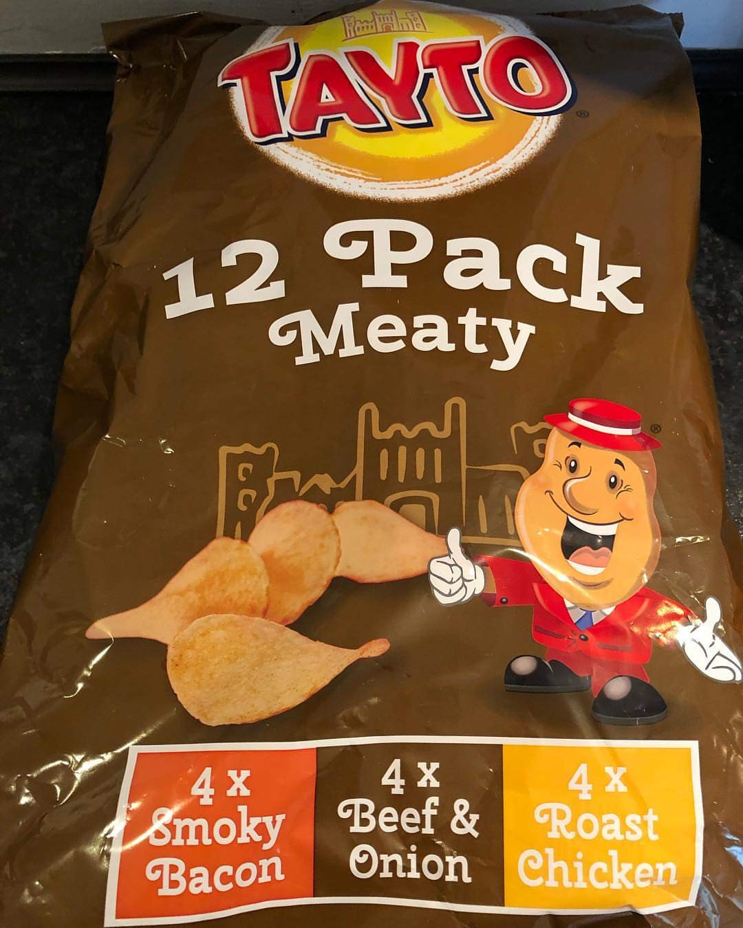 Tayto Northern Ireland Potato Crisps Meaty 12x25g