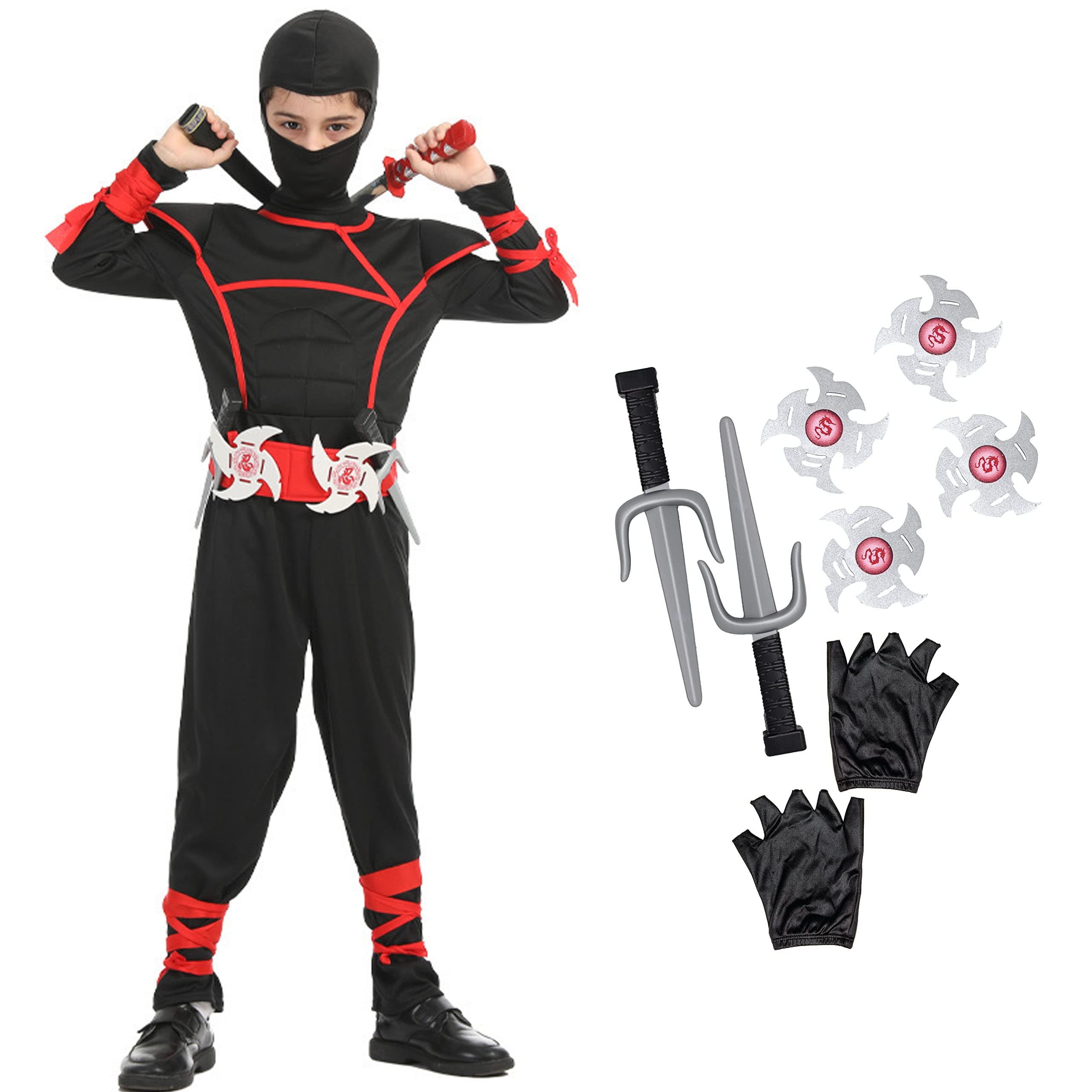 Ninja Costume Boy Halloween Kids Costume Boy Ninja Muscle Costume With Ninja Foam Accessories Best Children Gift