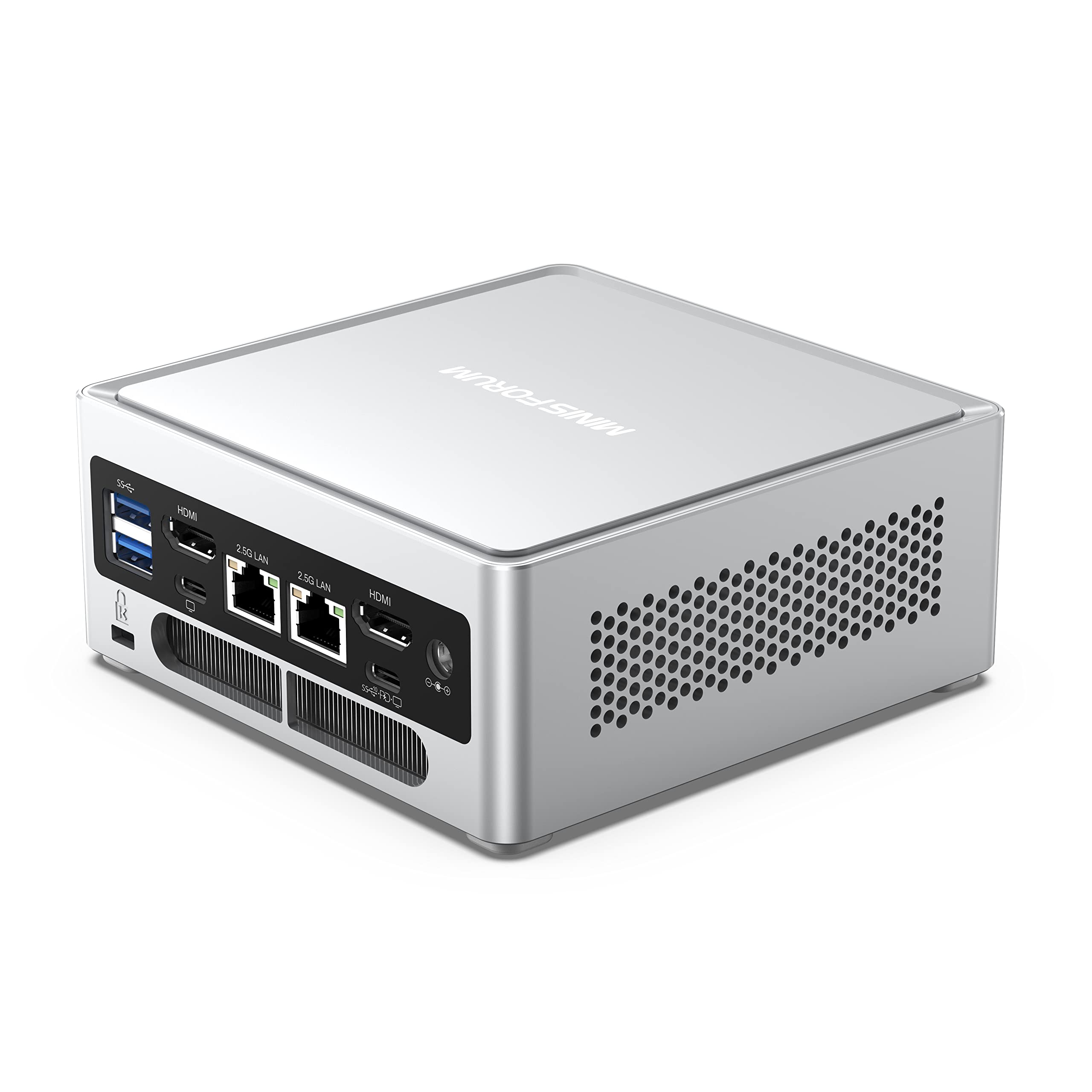 MINISFORUMNAB6 Lite Mini PC Core i5-12600H(12C/16T, up to 4.5 GHz) Mini Computer 16GB RAM + 512GB SSD, 2xHDMI + 2xUSB-C 4K@60Hz Outputs, 2x2.5G LAN, 4xUSB3.2, Intel Iris Xe Graphics Desktop Computer