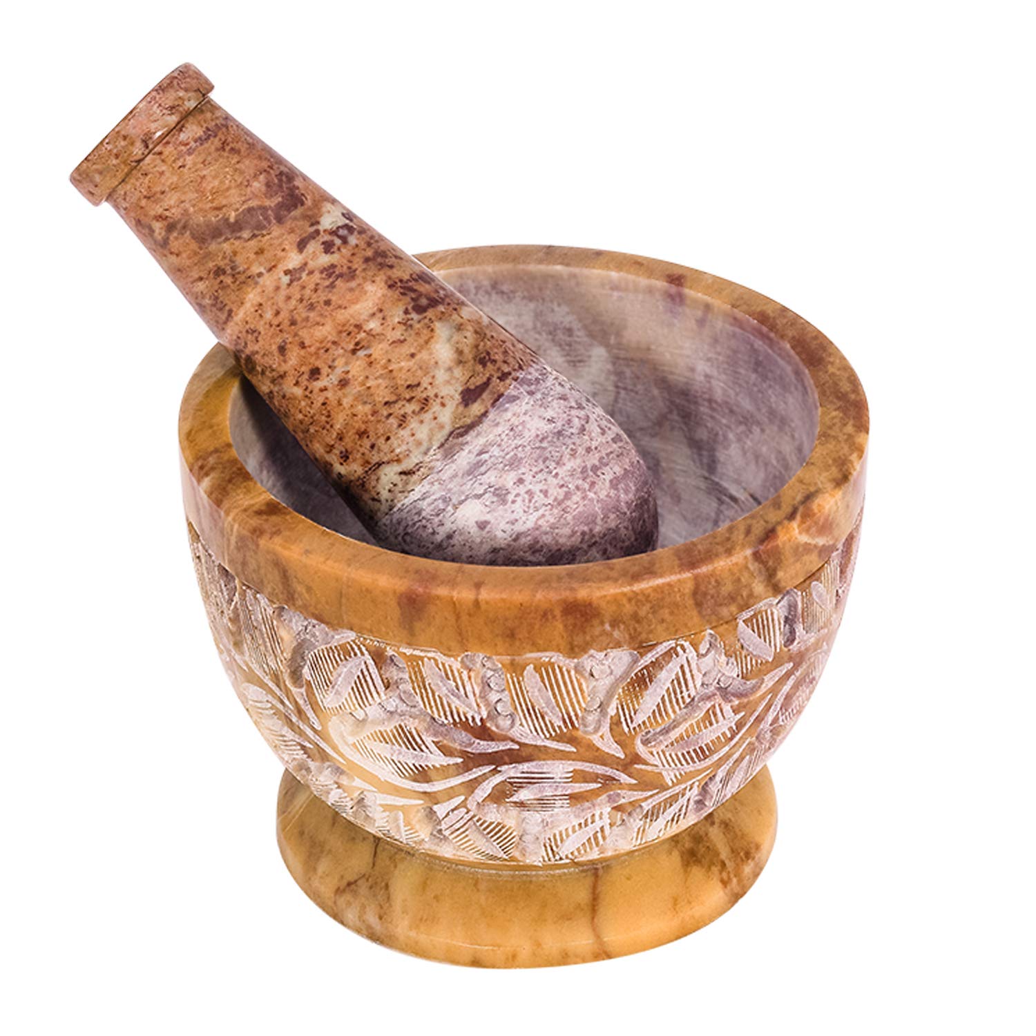 Divit Shilp Mortar and Pestle, Made of Heavy Duty Polished Hard Stone,Grinder for Spices, Pastes, Herbs, Seasoning etc.