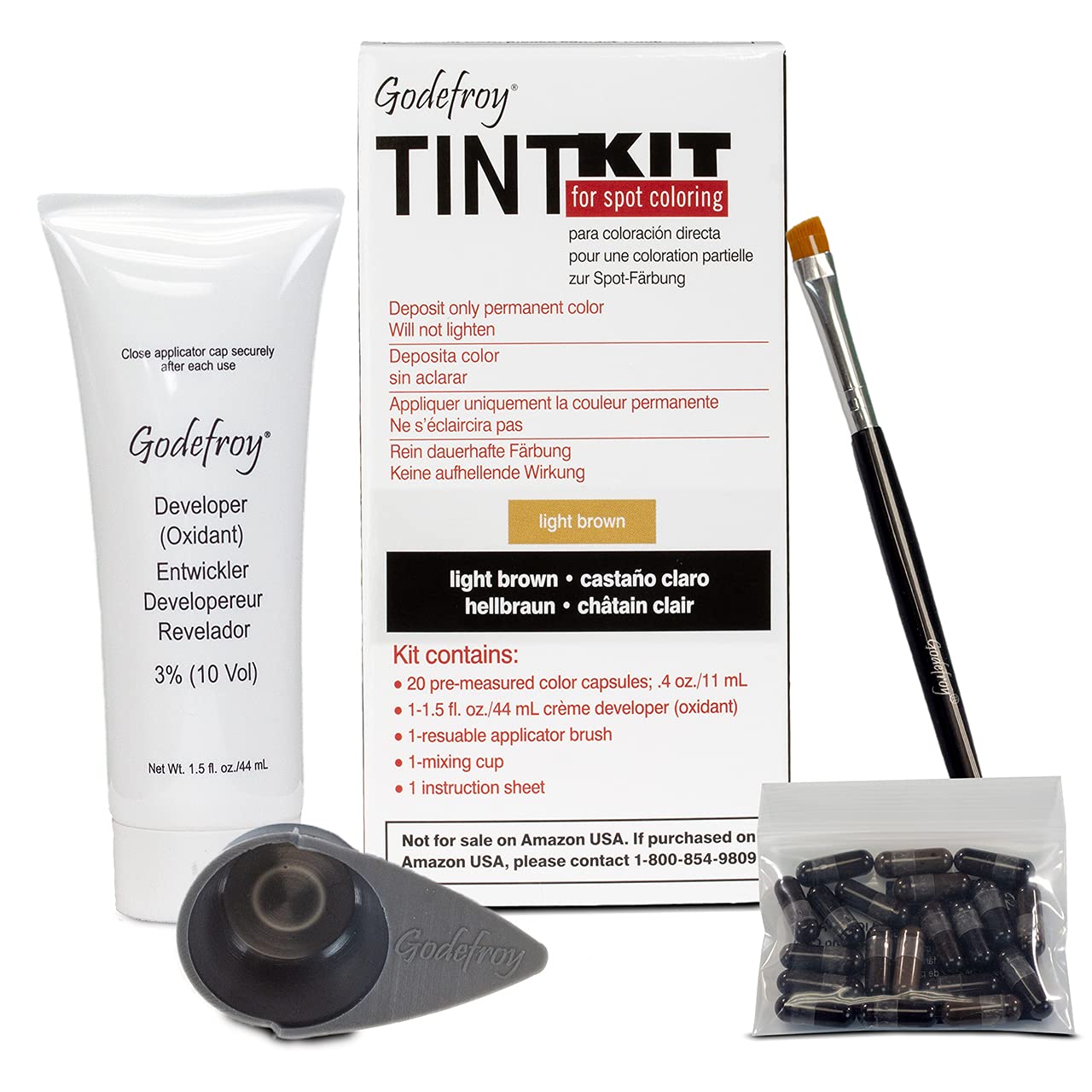 GodefroyTint Kit Light Brown Eyebrow and Beard Dye for Professionals (Light Brown)