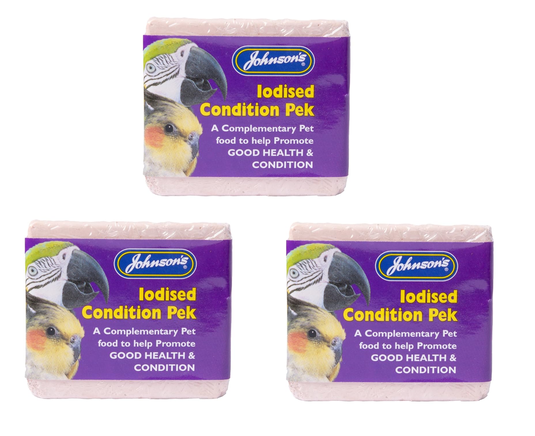 LEEWAY WOODWORK JOHNSONS IODISED CONDITION PEKS - 100G AVIARY SIZE HEALTH VITAMIN MINERALS PECK (X3)