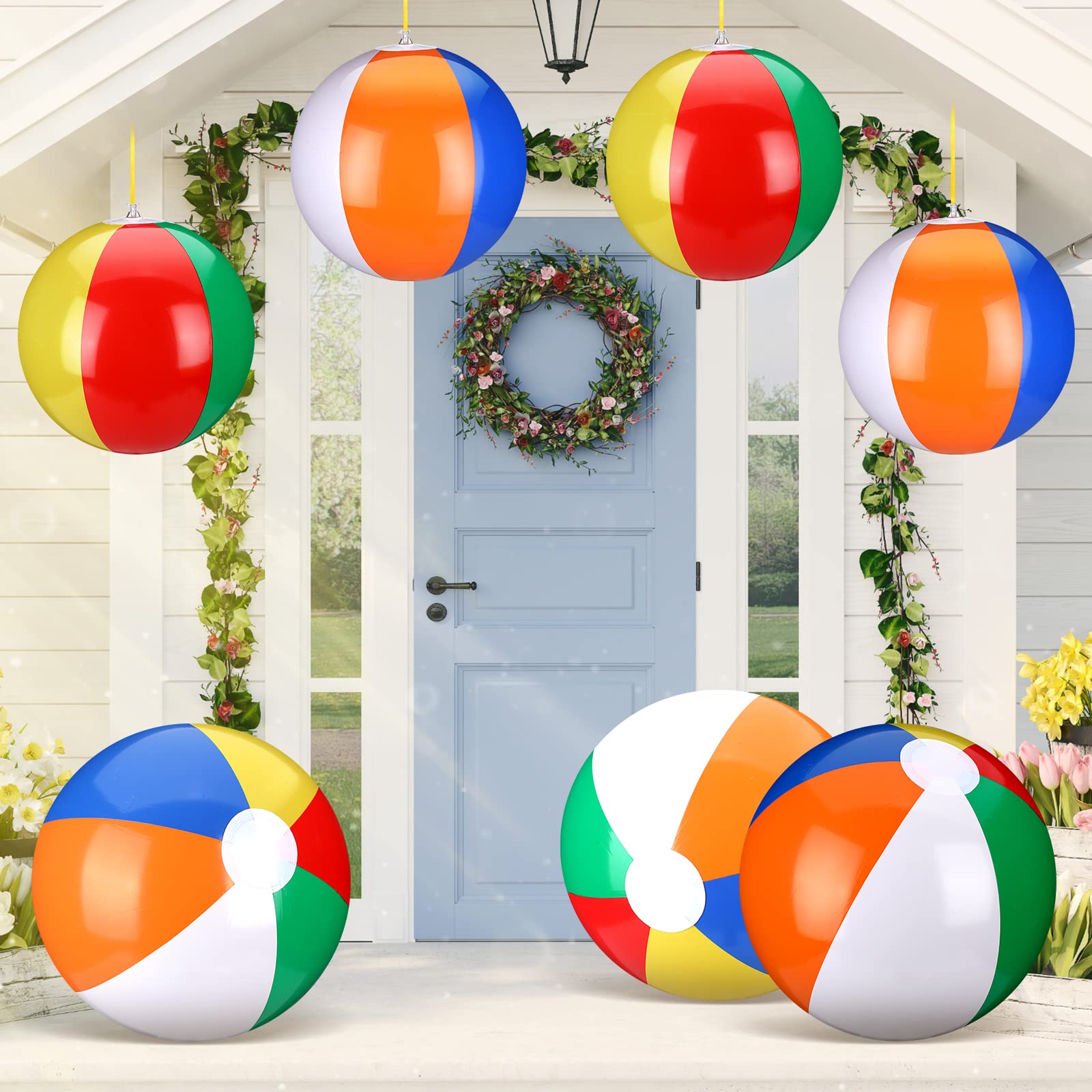 Maitys 12 Pieces of Inflatable Fourth of July Decorations Independence Day 4th of July Inflatable Patriotic Blow up Home Garden Decor for Yard Lawn Memorial Day Party (Ball)