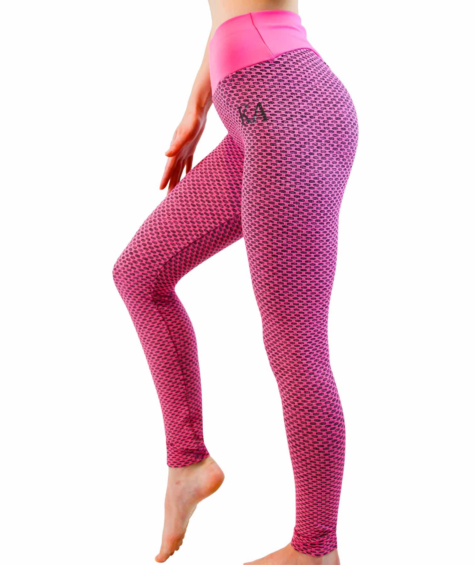 FITTOWomen FITTO Women Scrunch Butt Lifting Thick Compression Booty Leggings Womens Honeycomb Stripe Leggings Leggings