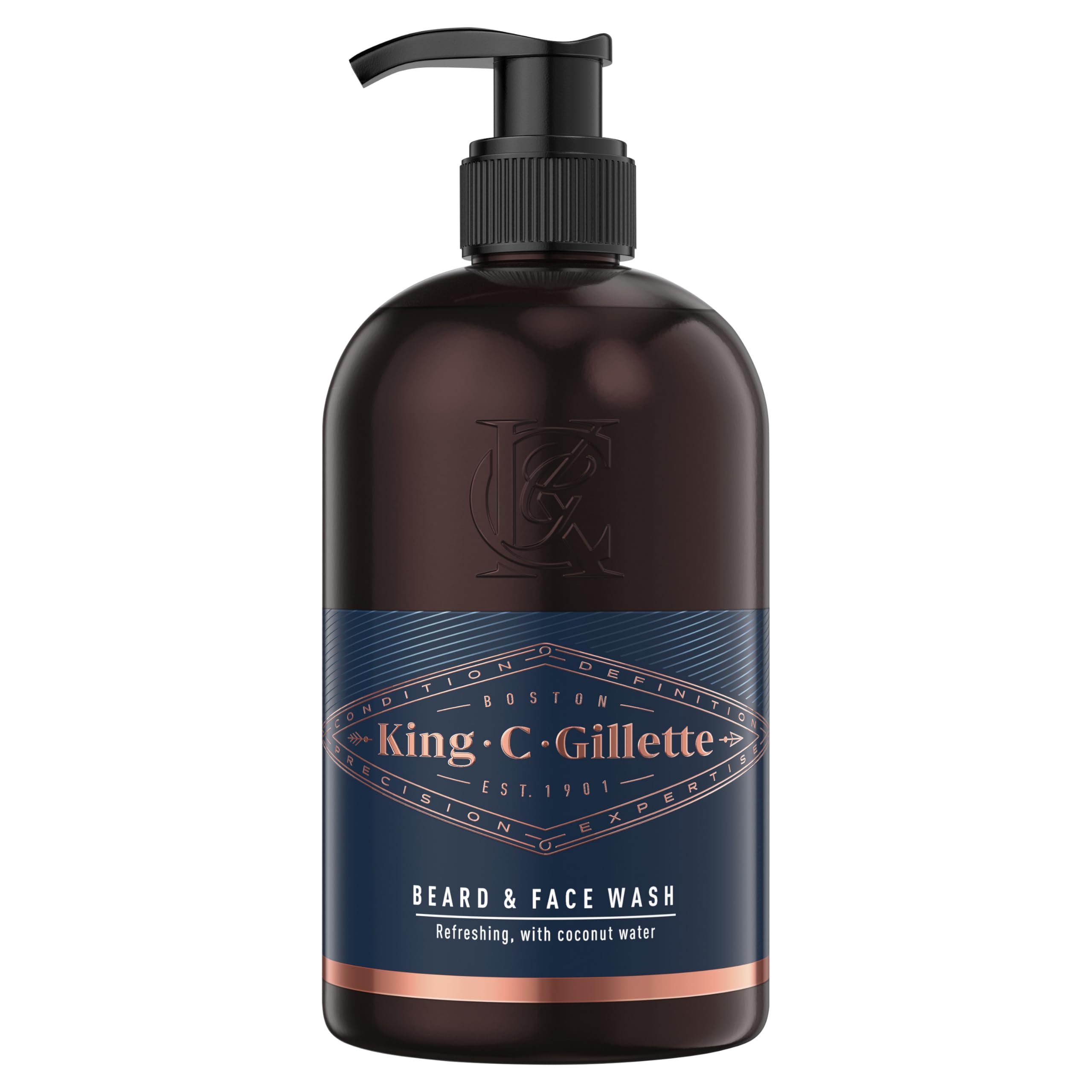 King C. Gillette Men’s Beard and Face Wash with Coconut Water Argan Oil and Avocado Oil 350 ml - Packaging May Vary