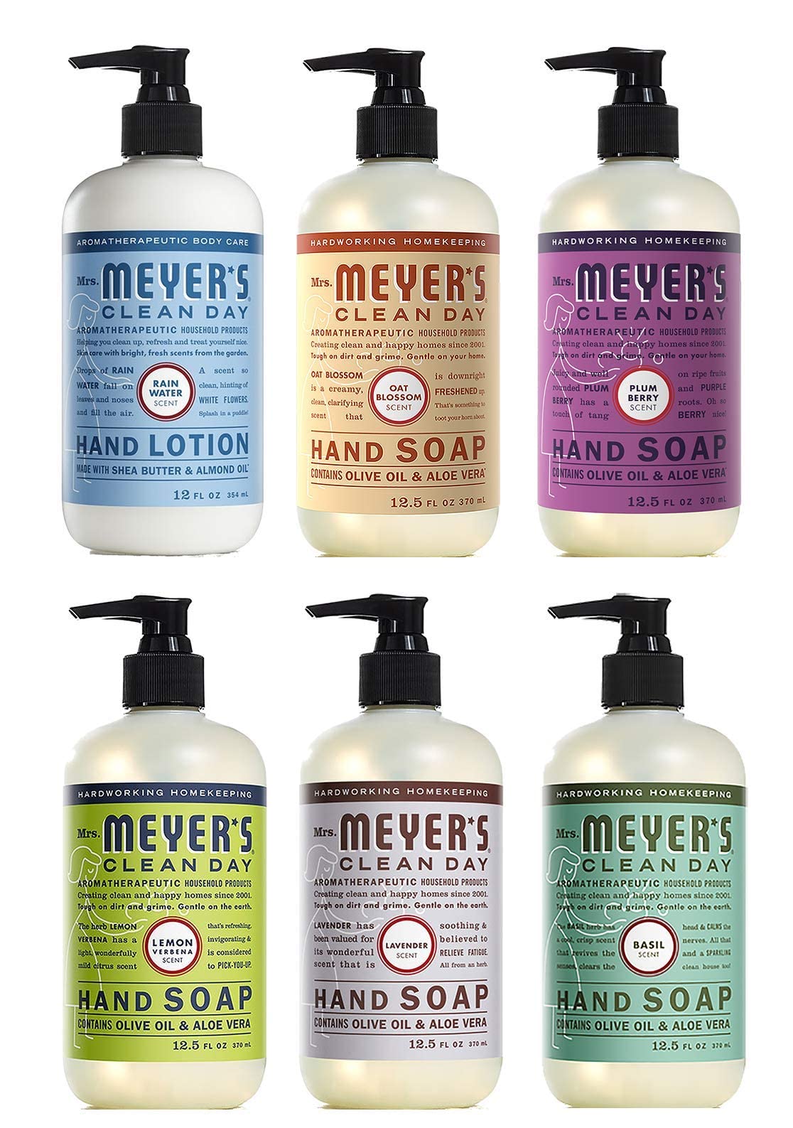 MRS. MEYER'S CLEAN DAY Liquid Hand soap Refill 6 Scent Variety, 12.5 oz each, 1 CT