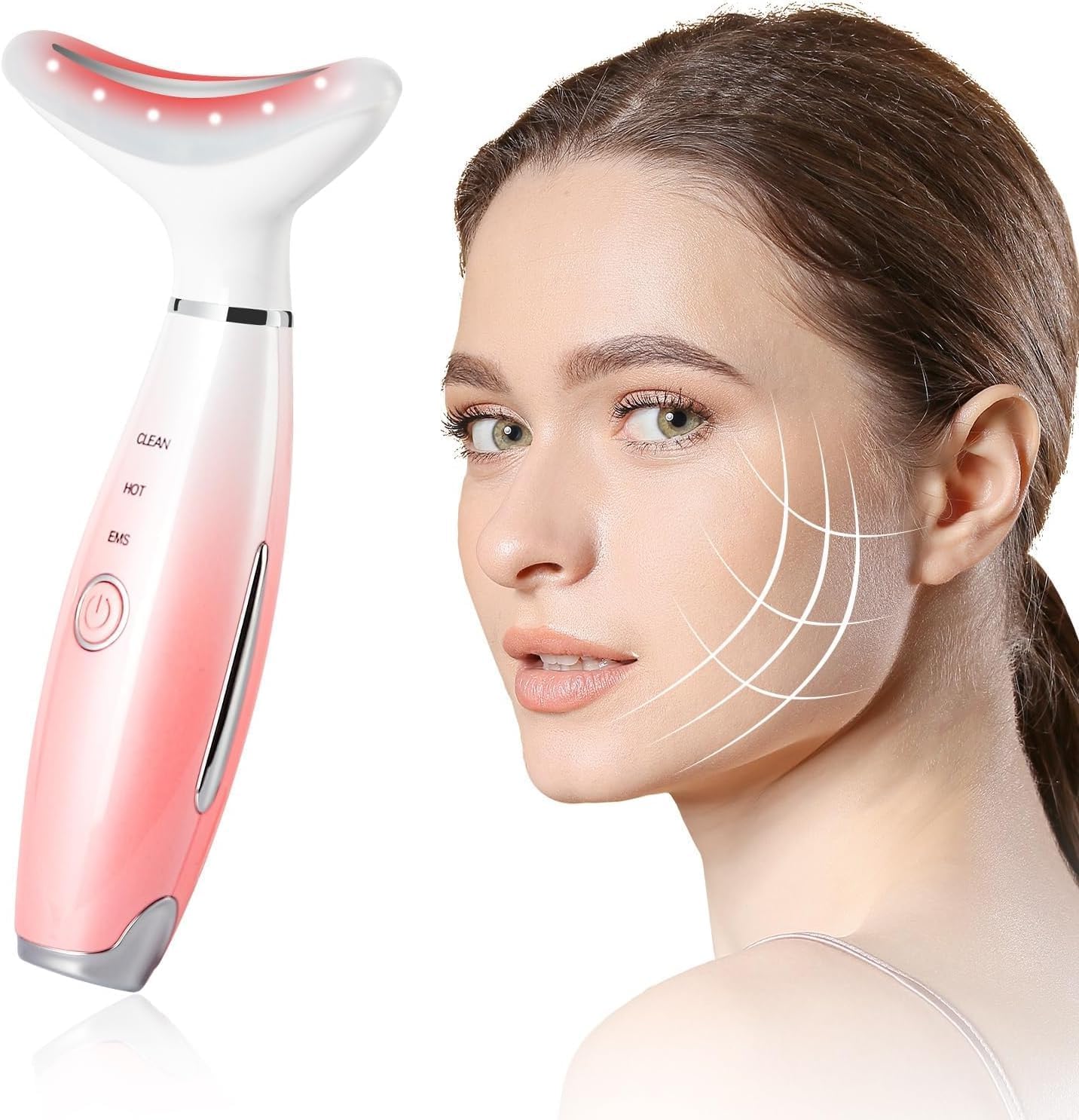 LIARTYFace Lifting Device Red Light Therapy Face Massager Electric 3 Modes High Frequency Vibration EMS Heating Wrinkle Remove Anti-Aging, 7 Colors & 3 Modes