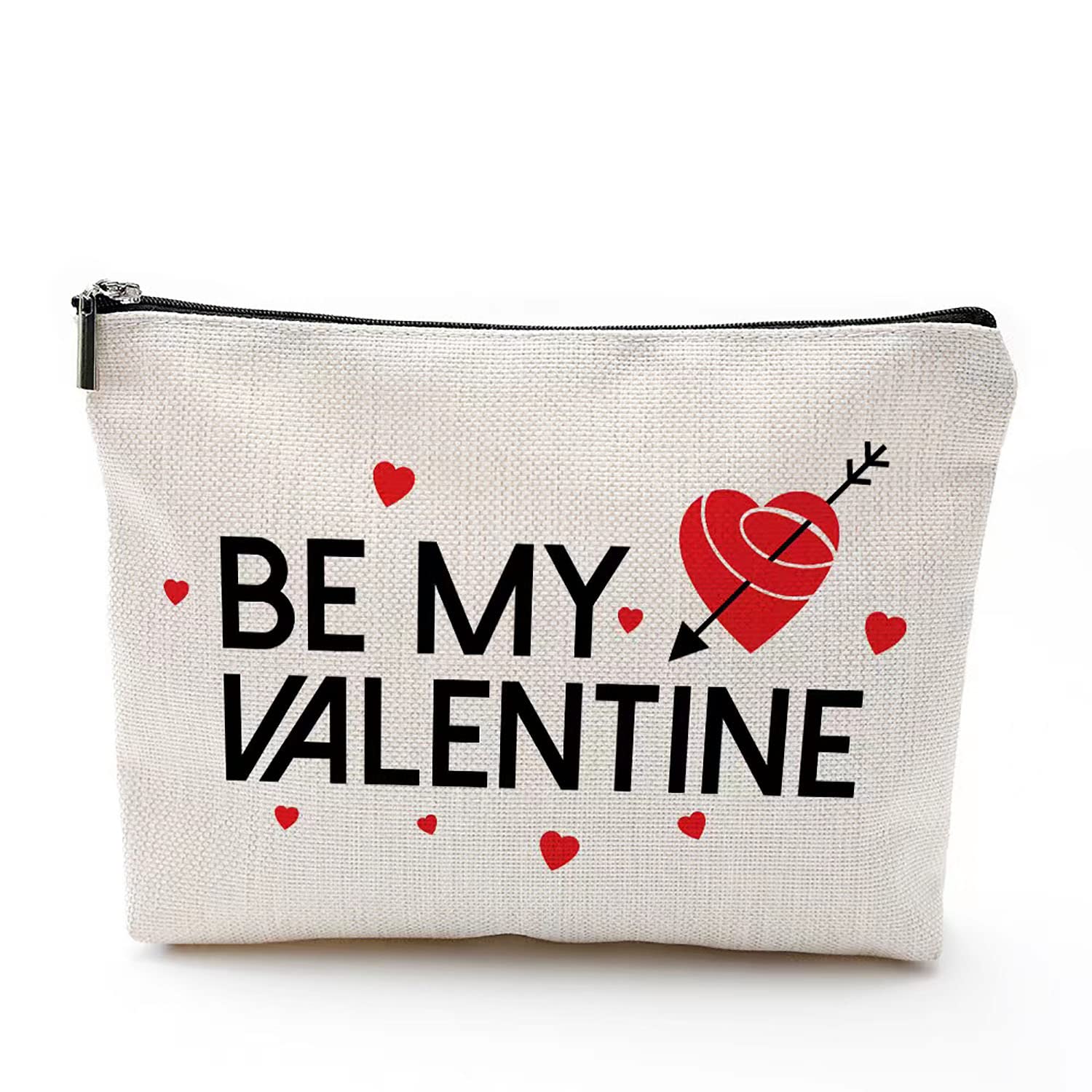 Be My Valentine Gift for Women Girls Make up Bags Valentine's Day Gift Girlfriend Party Lover Cosmetic Bag With Zipper Lovely Makeup Travel Case Mother's Day Gift For Women Girls (E-Be My Valentine)