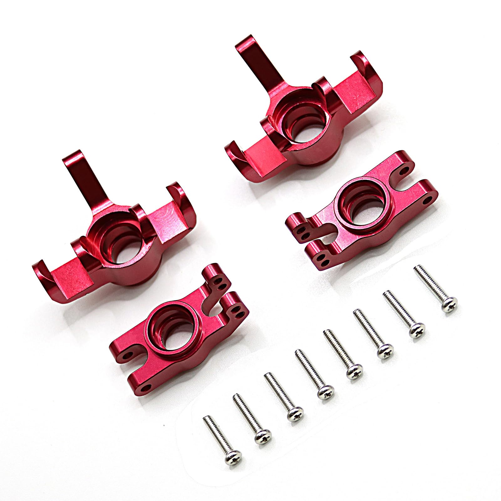 MesimspleAlloy Hyper GO Steering Blocks & Caster Blocks for MJX Hyper GO 16207 16208 16209 16210 Rear Stub Axle Carriers for Hyper GO H16BM H16GT H16DR H16 Rear Hub Carrier 1/16 Series Upgrades Part