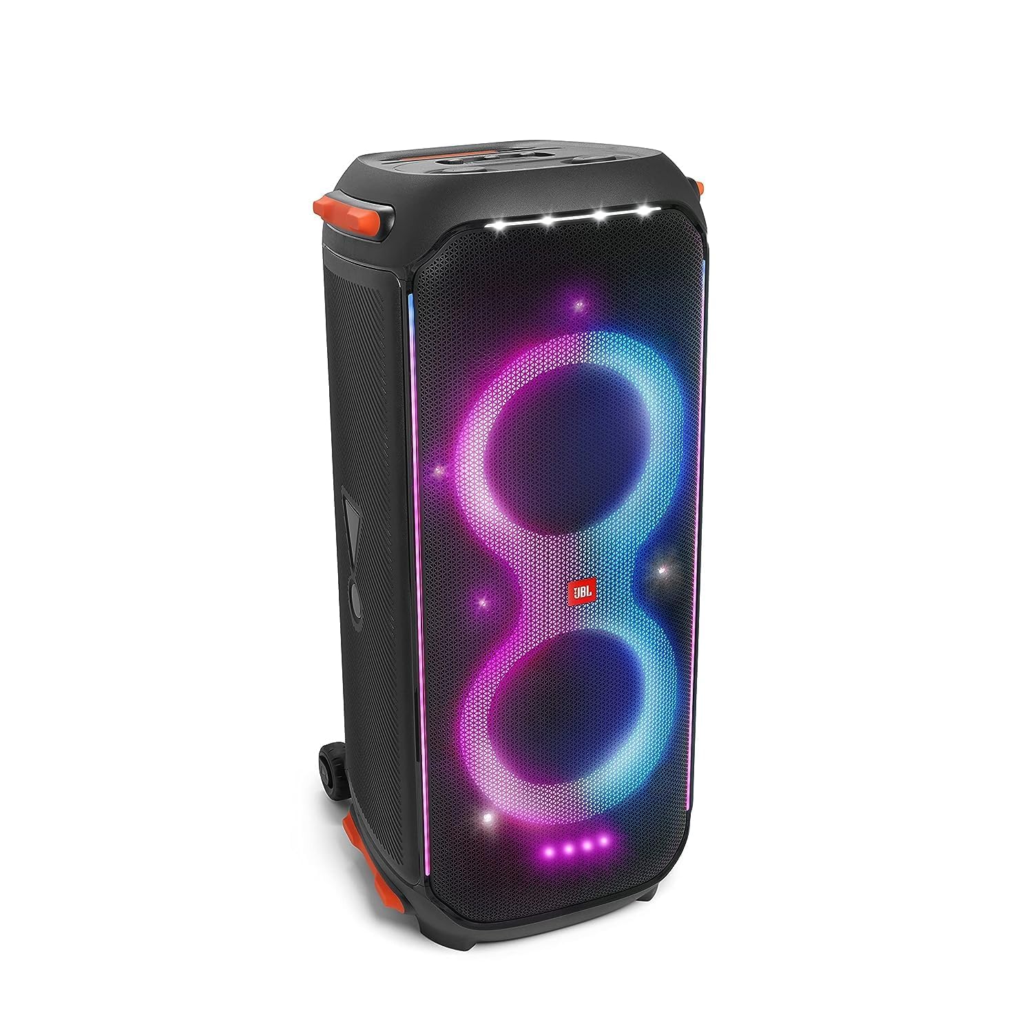 JBLPartyBox 710 Portable Indoor and Outdoor Party Speaker with Built-In Lights, IPX4 Splashproof Design, Deep Bass and Robust Wheels, Black