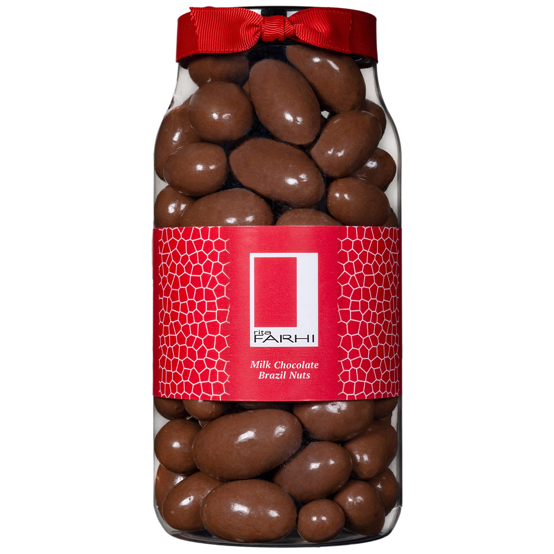 Rita FarhiMilk Chocolate Covered Brazil Nuts in a Gift Jar | Vegetarian and Chocolate Gift - Chocolate Coated Nuts - 740 g