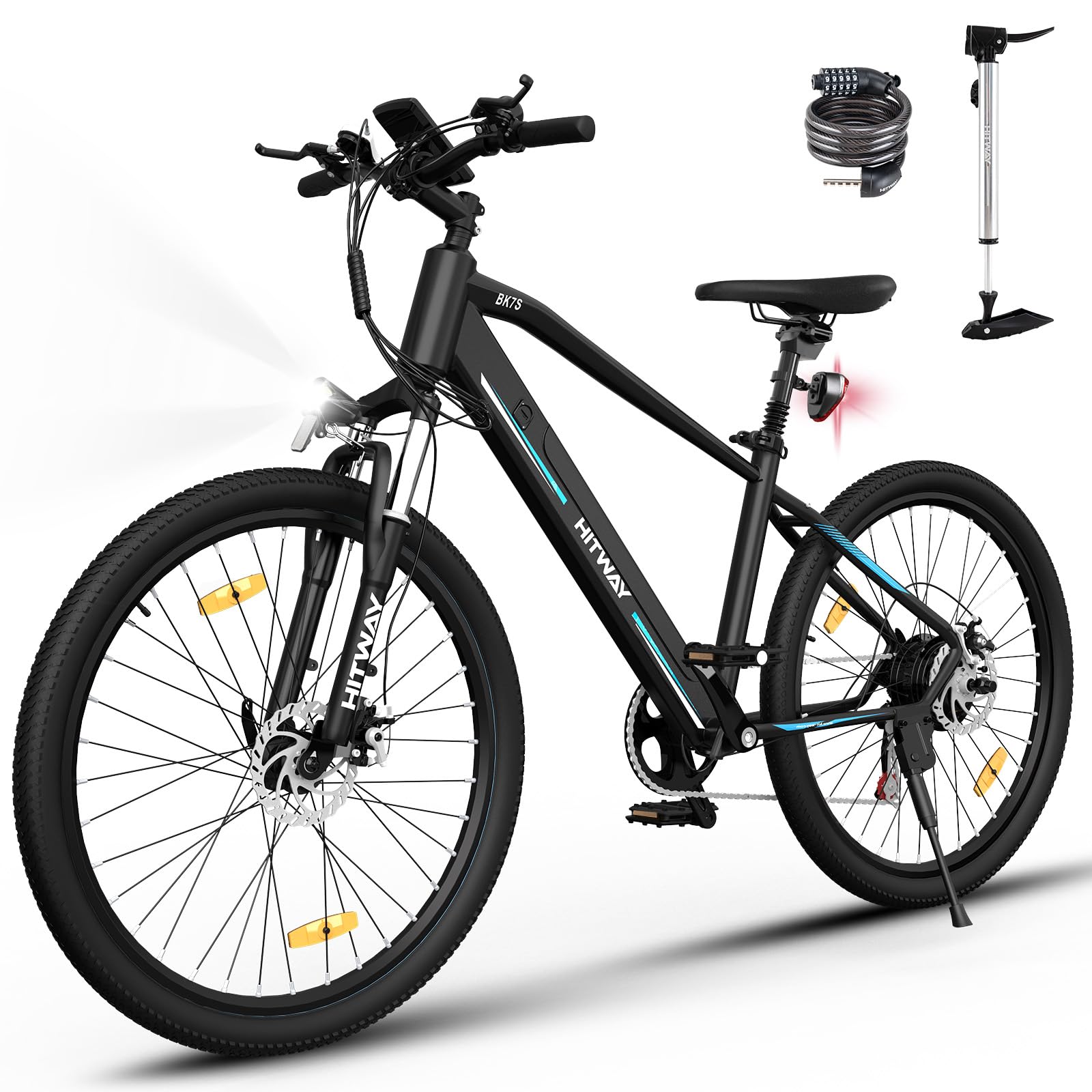 HITWAY Electric Bike for Adults, 26" Ebike with 250W Motor, Electric Bicycle with 36V 12AH Battery, City Commuter,7-Speed Mountain Bike 35-90km