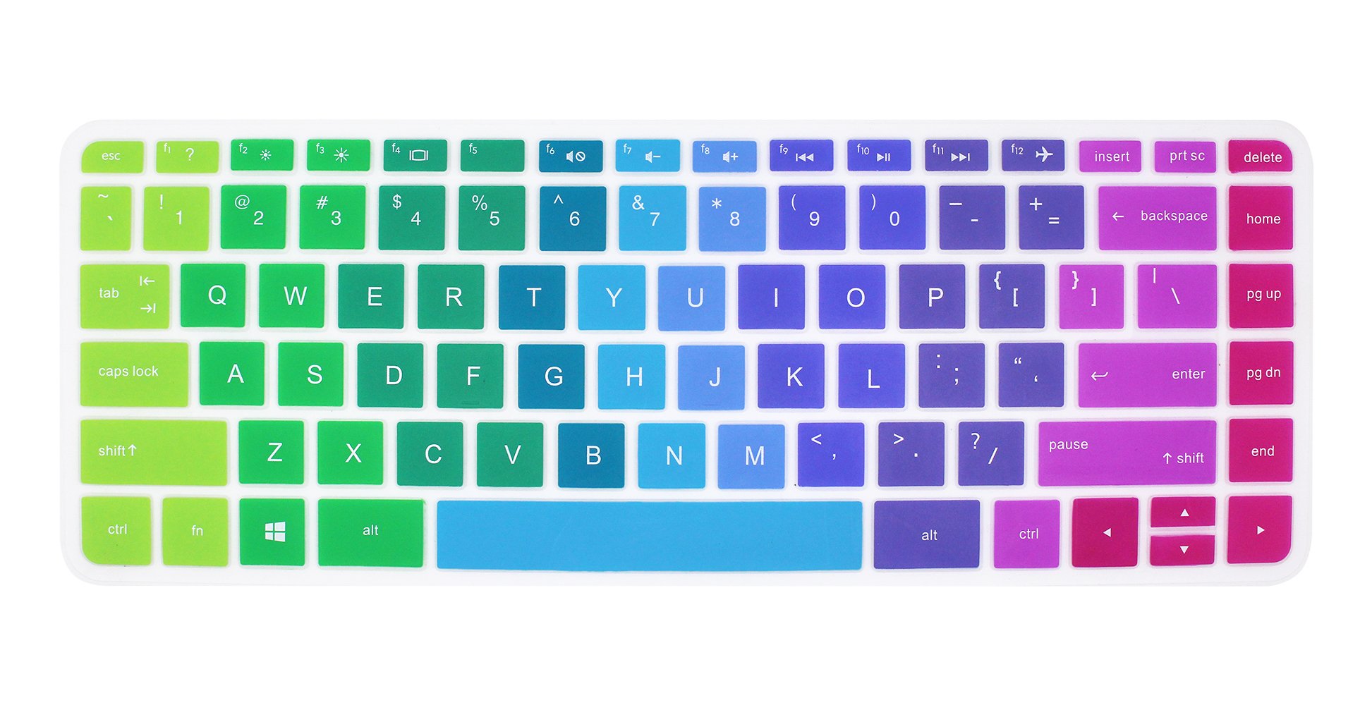 Silicone Keyboard Cover Skin for 14 inch HP Pavilion 14-ab 14-ac 14-ad 14-an, HP Stream 14-ax, HP Envy 14-j0 Series, 14-ab010 14-ab166us 14-ac159nr 14-an010nr 14-an013nr 14-an080nr (Rainbow)