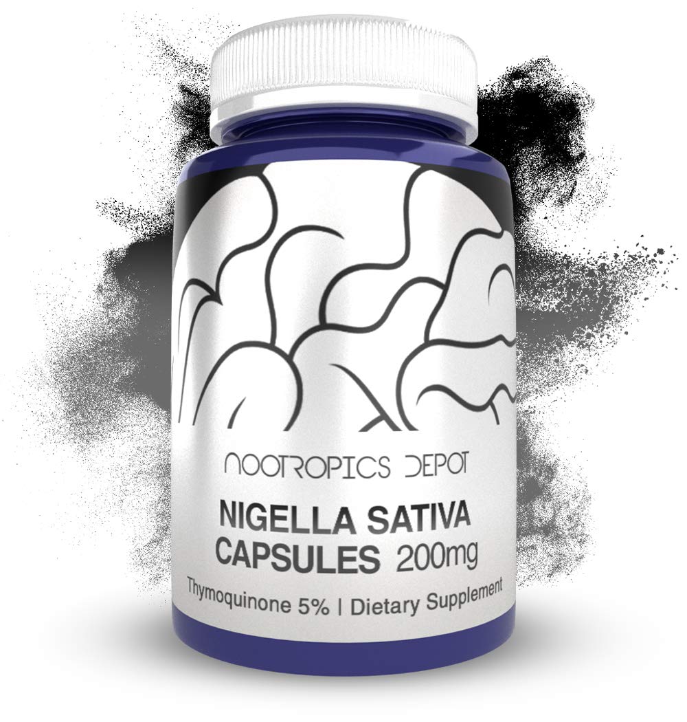 Nootropics DepotNigella Sativa Extract Capsules | 200mg | 60 Count | Minimum 5% Thymoquinone Content | Black Seed Oil Extract | Supports Brain Health, Memory, Liver Health, and Immune Function