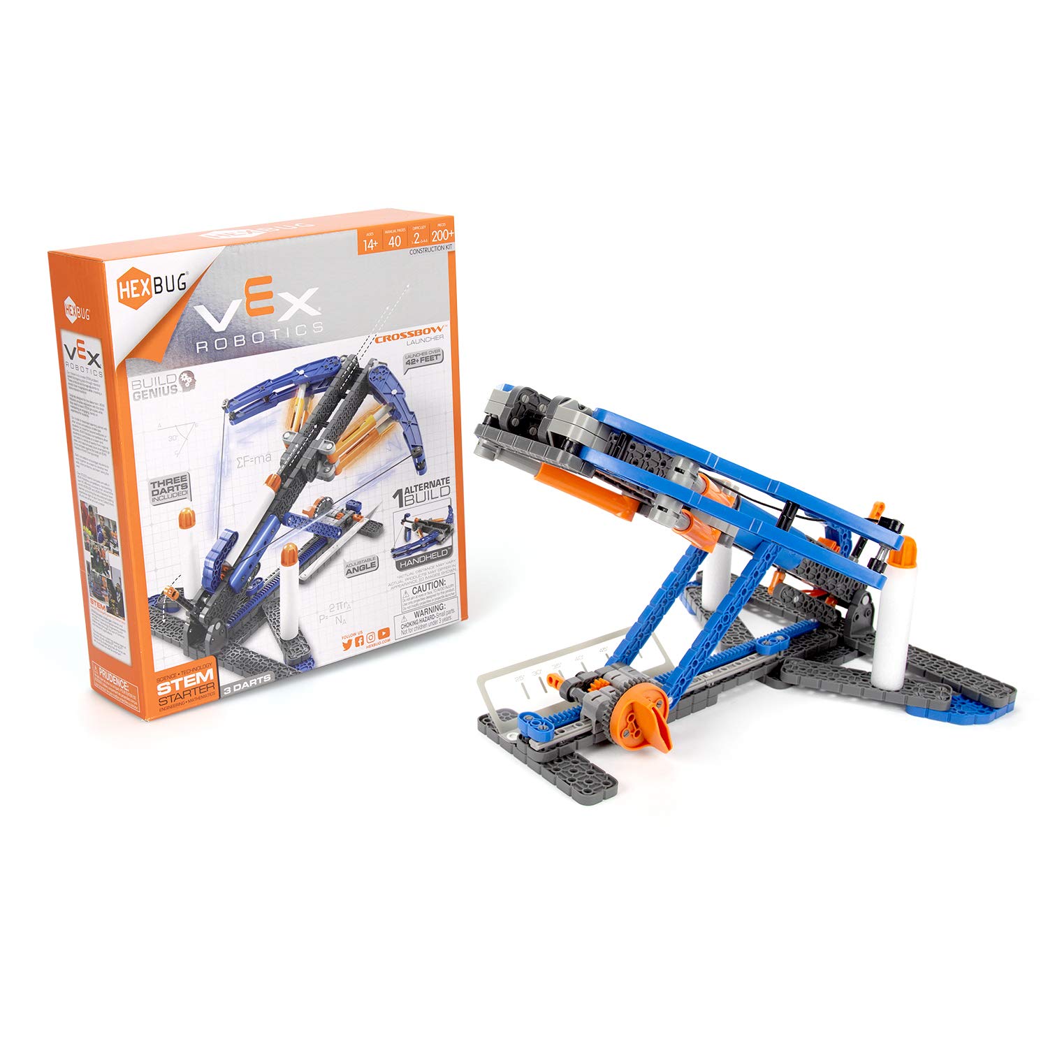 HEXBUGVEX Robotics Crossbow 2.0, STEM Learning, Toys for Kids (Blue/Orange)