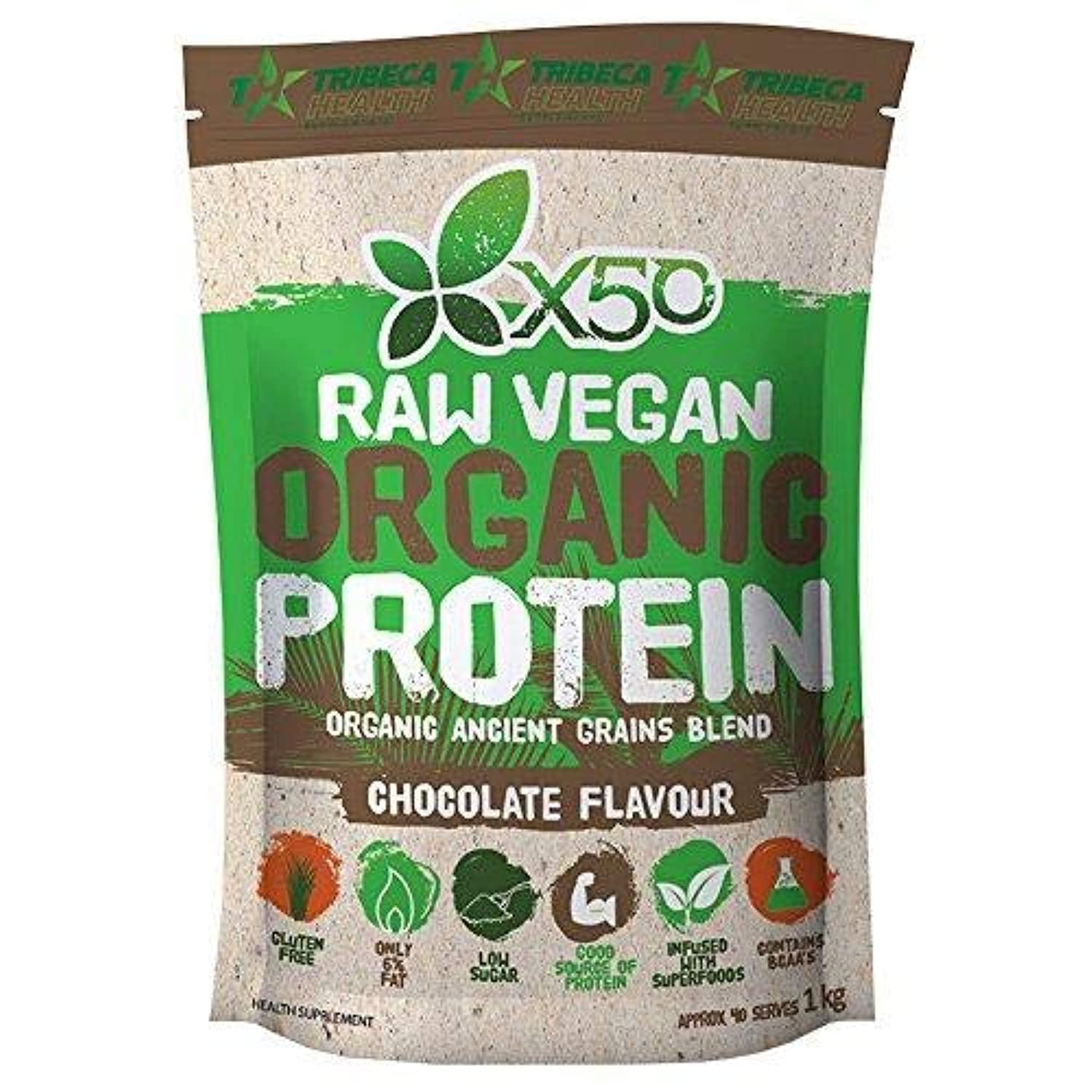 X50Raw Vegan Organic Protein Chocolate Flavour - 1kg