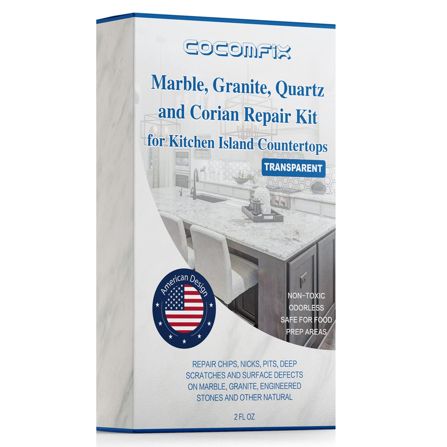 Quartz Countertop Chip Repair Kit. Marble and Granite Repair Kit.(Transparent) - Quickly Repair Countertop Chips and Cracks & Scratches. for Quartz, Granite, Marble and Other Natural Stone Surfaces.