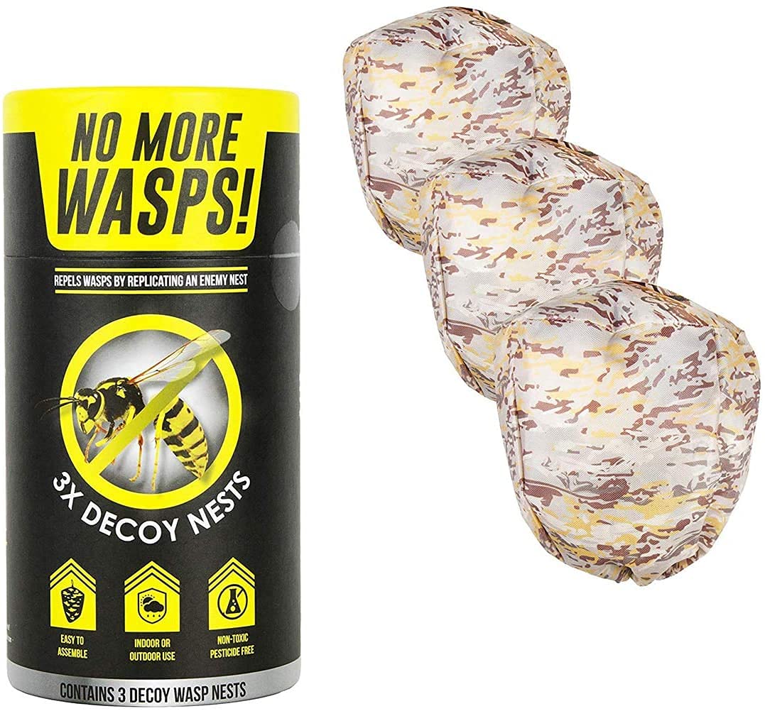 Luigi's Wasp Away - Wasp Nest Decoy - Environmentally Friendly - for Indoor or Outdoor Use in Patio, Pool or Garden (3 Pack)