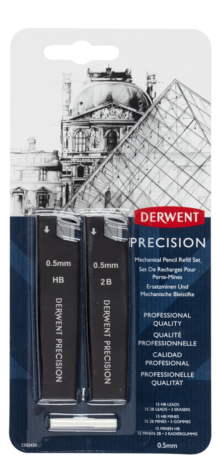 Derwent Precision 0.5Mm Mechanical Pencil Refill Set|Black