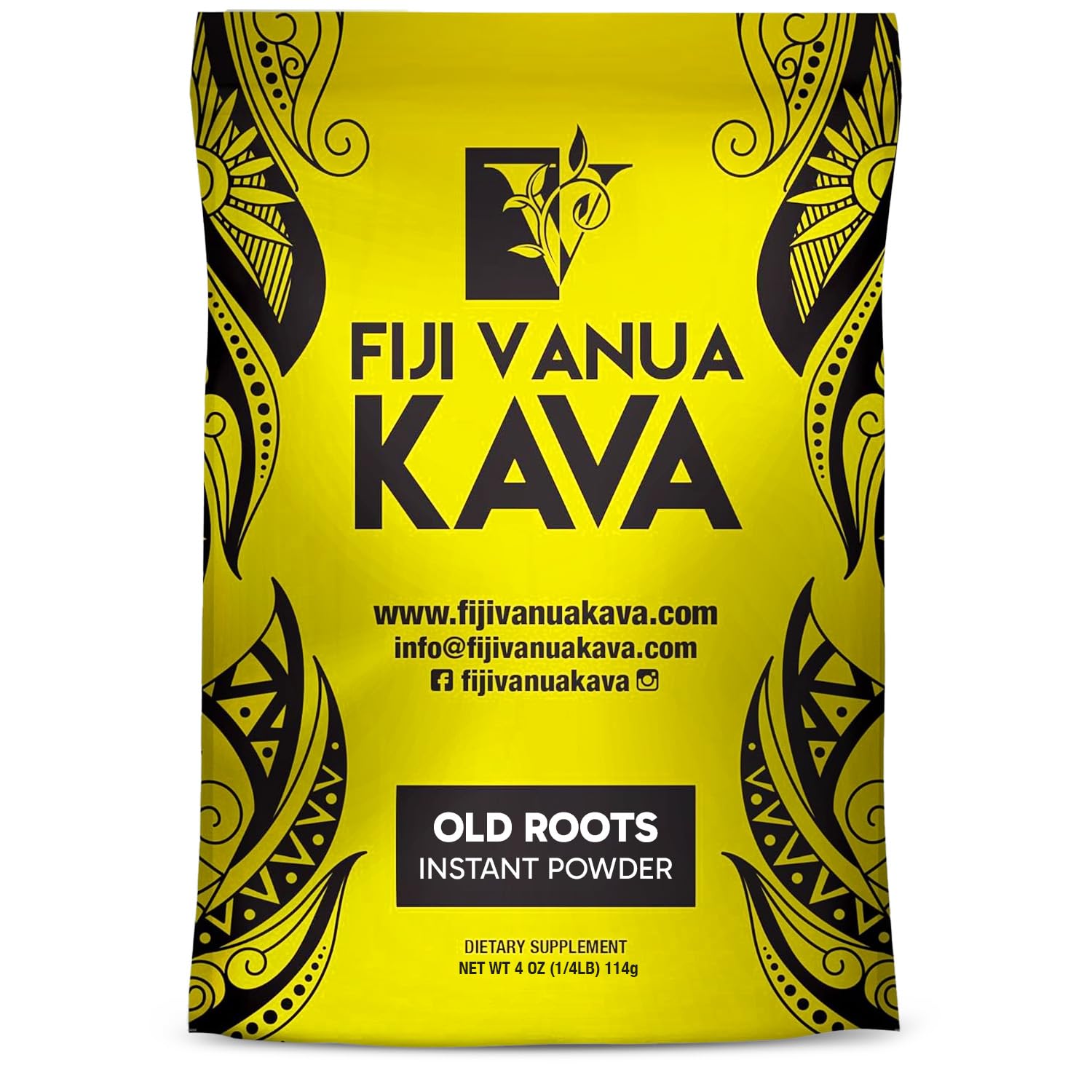 Fiji Vanua Kava Instant Old Roots Kava Powder, dehydrated instant green juice Kava Drink Powder, Easy to Prepare liquid-Soluble, Fijian Instant Noble Kava, Herbal Supplement, 4 oz