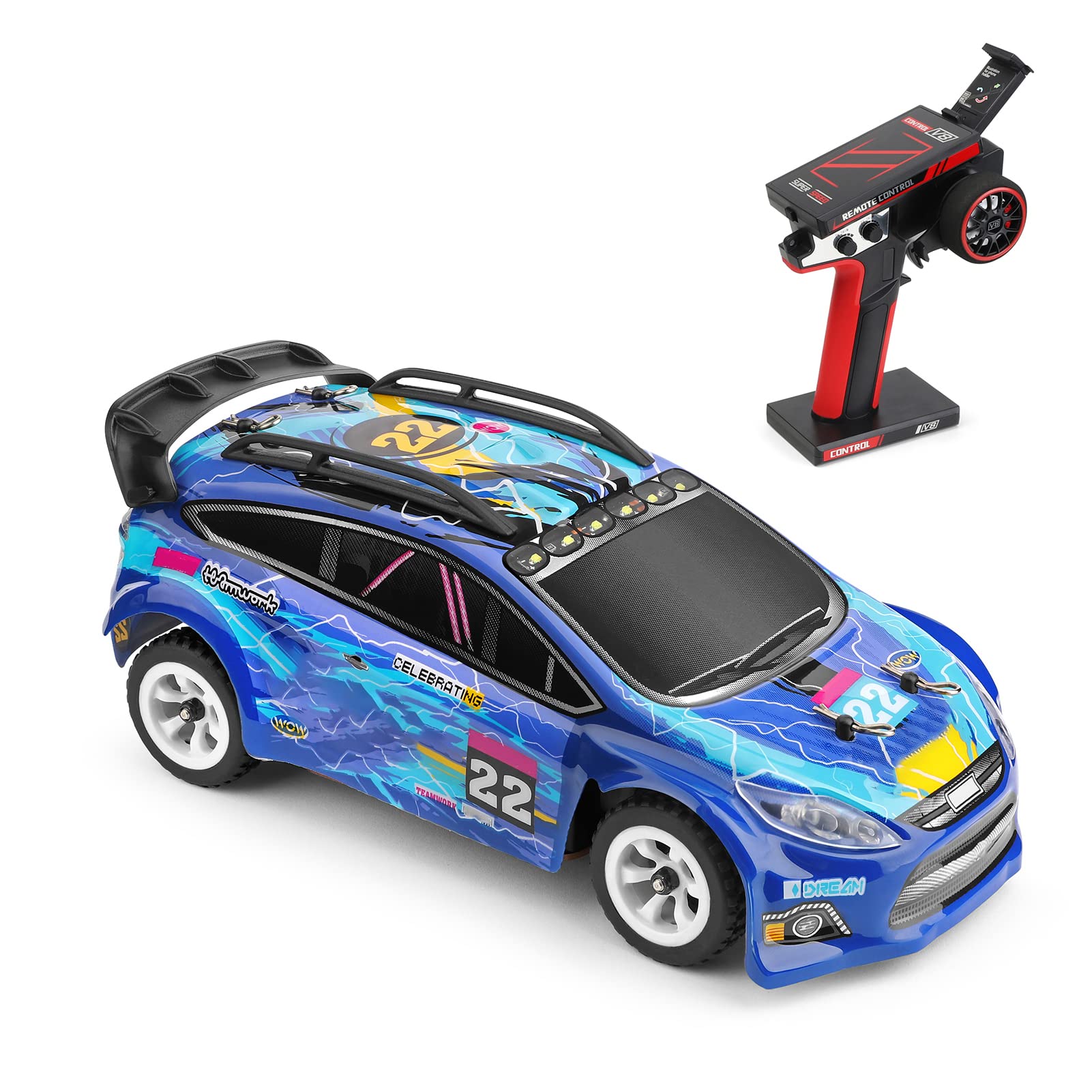 GoolskyWLtoys 284010 RC Drift Car, Remote Control Car with Headlight 1/28 2.4GHz 30KM/H Mini Remote Control Race Car Kids Gift RTR with Metal Chassis