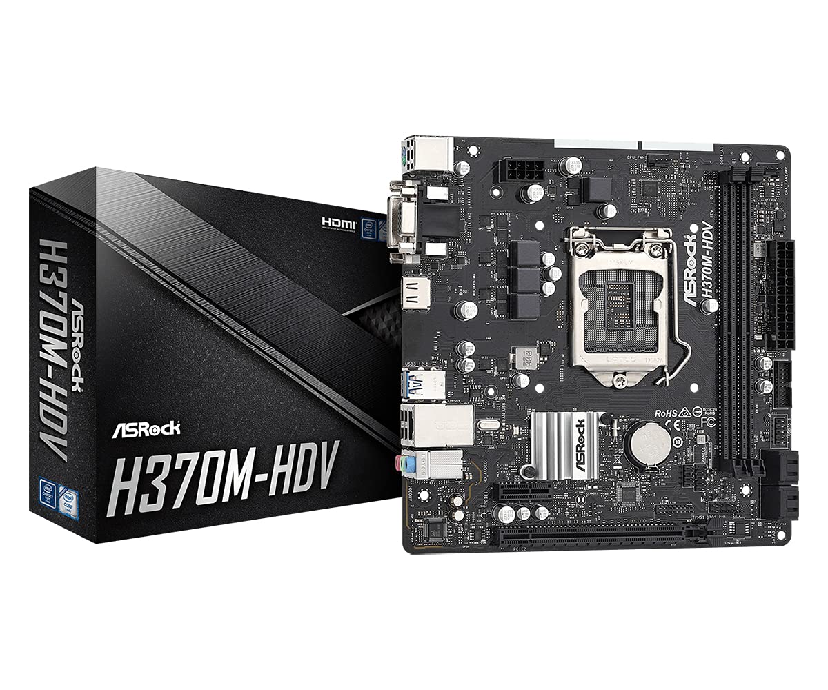 ASRock H370M-HDV LGA1151/ Intel H370/ DDR4/ SATA3&USB3.2/ Micro ATX Motherboard