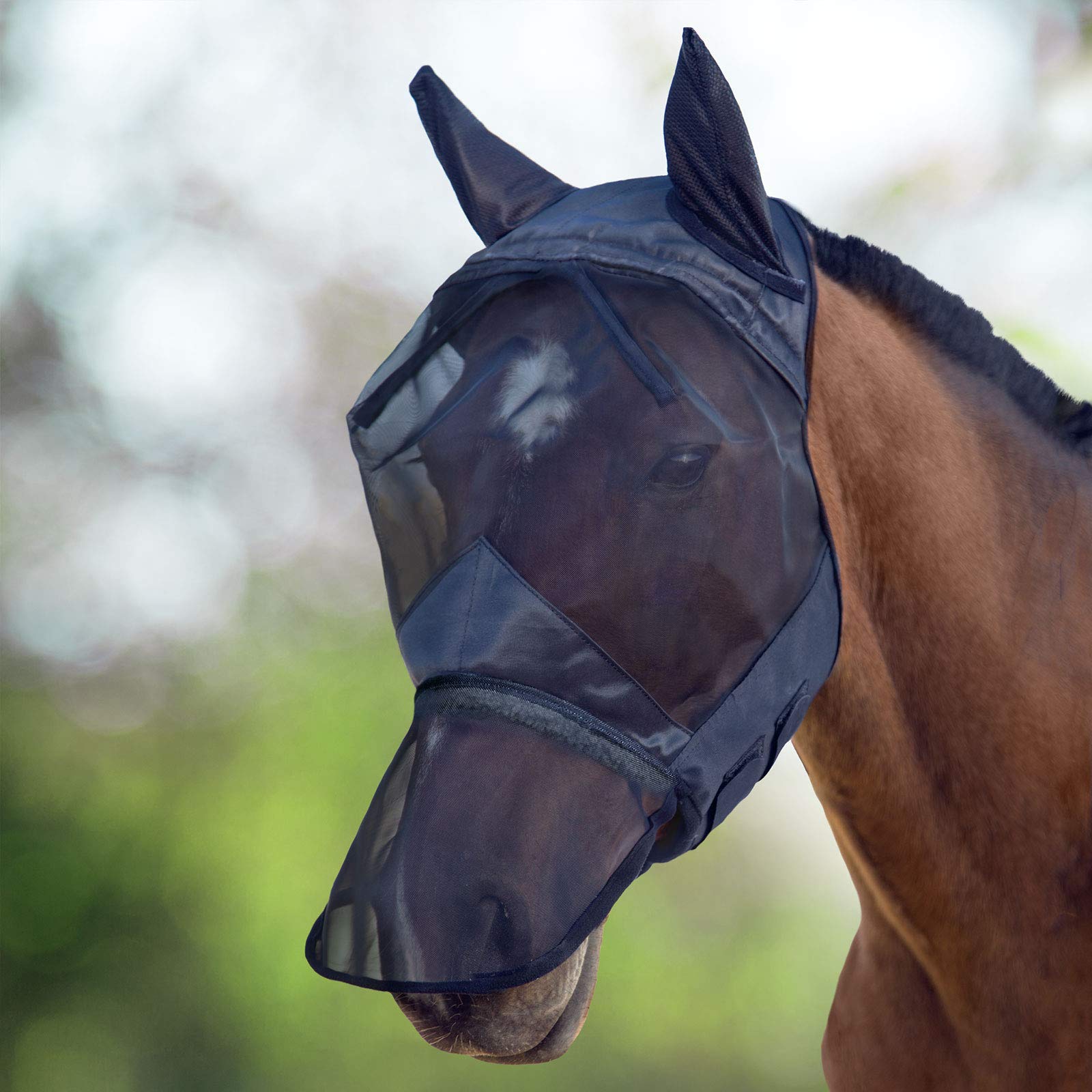 Harrison Howard CareMaster Fly Mask Full Face Piano Black (L; Full Size)