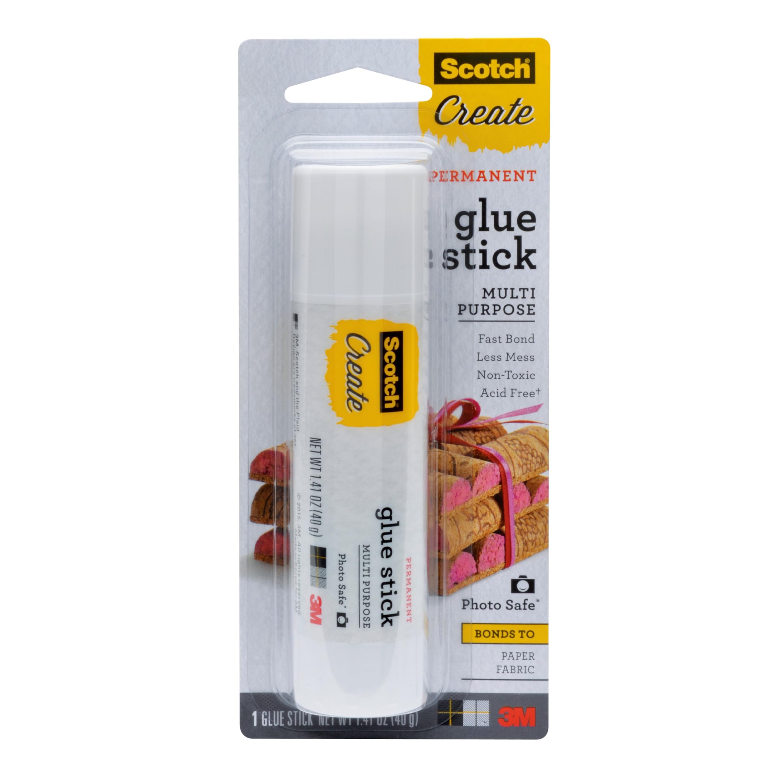 Scotch Glue Stick, Acid Free and Photo Safe 1.41 oz, (Pack of 4) (Packaging May Vary)