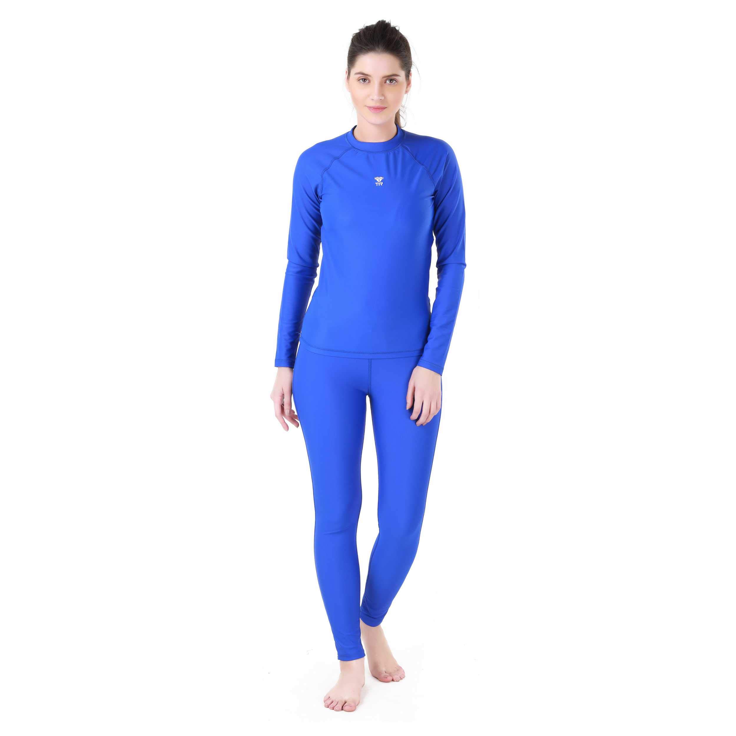 TYREco Long Sleeve Nylon Rashguard for Women, Size-M/34, Color-Cobalt