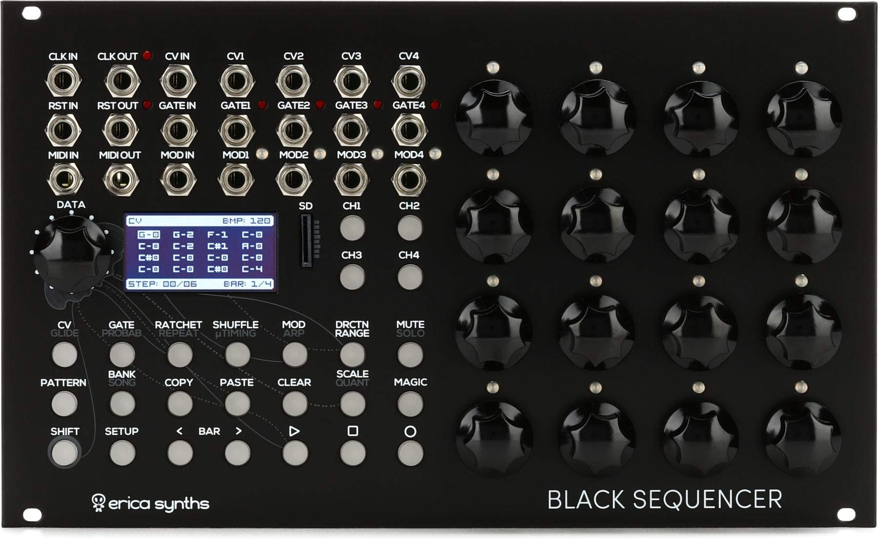 Erica SynthsBlack Sequencer Eurorack Sequencer Module