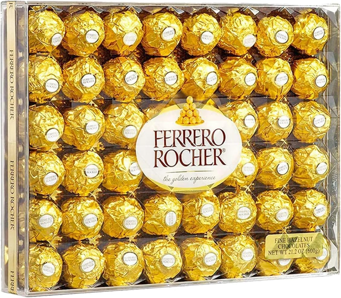 Ferraro Pralines Collection, Fine Hazelnut Milk Chocolates, Gift Box 48 Count, Large Chocolate Box For Celebrations Birthdays, Christmas Gifts.